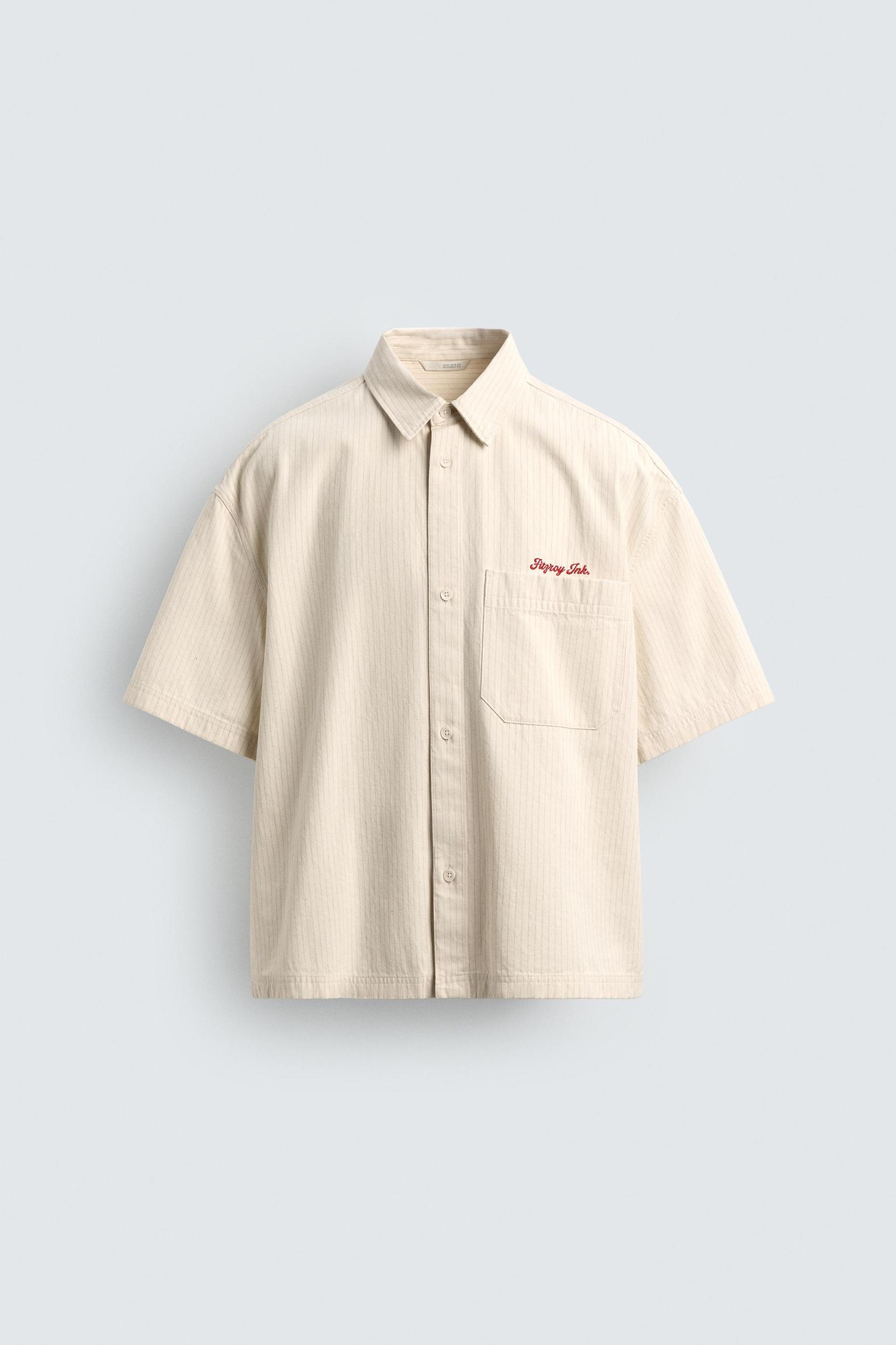 PLAID SHIRT WITH EMBROIDERED TEXT Product Image