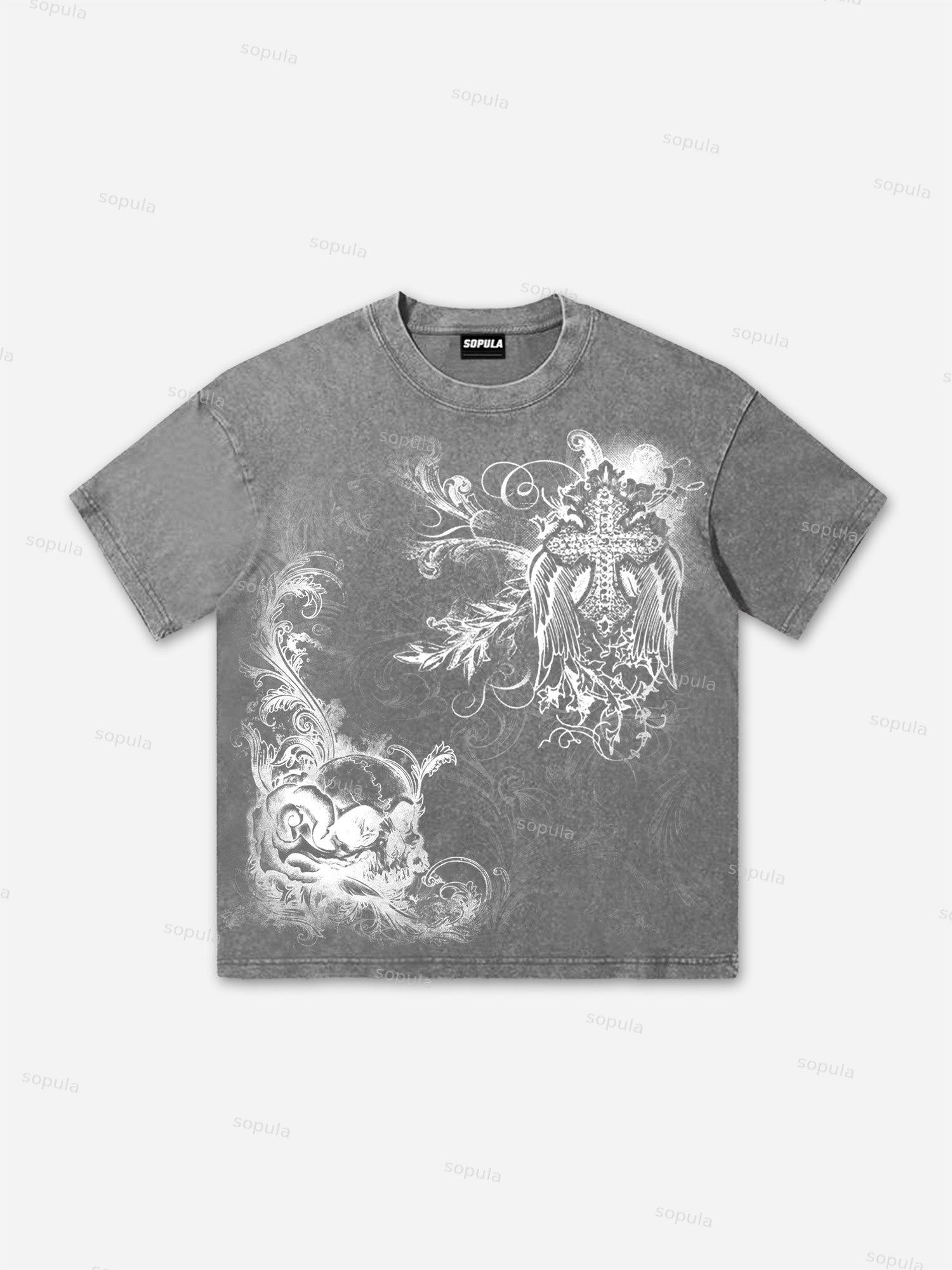 Sopula Retro Fly Rich 2019 Graphic Washed Pullover Hoodie Product Image