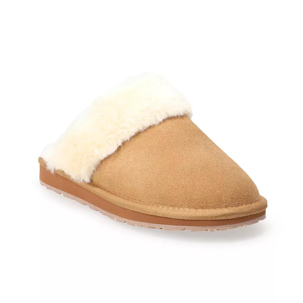 Women's Clarks® Faux Fur Suede Scuff Slippers, Size: 5 Product Image
