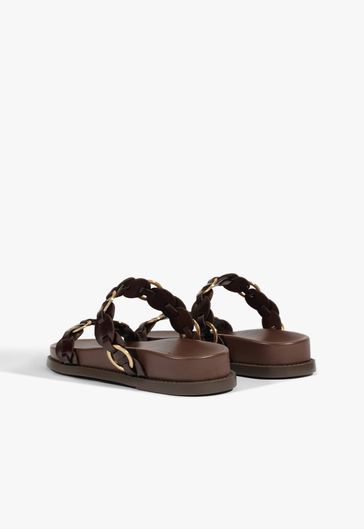 Selina Brown Leather Sporty Sandal Product Image