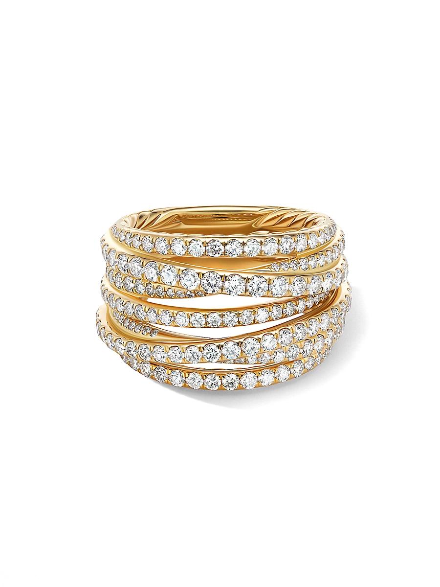 David Yurman 18K Yellow Diamond Crossover Multirow Stack Look Ring Product Image