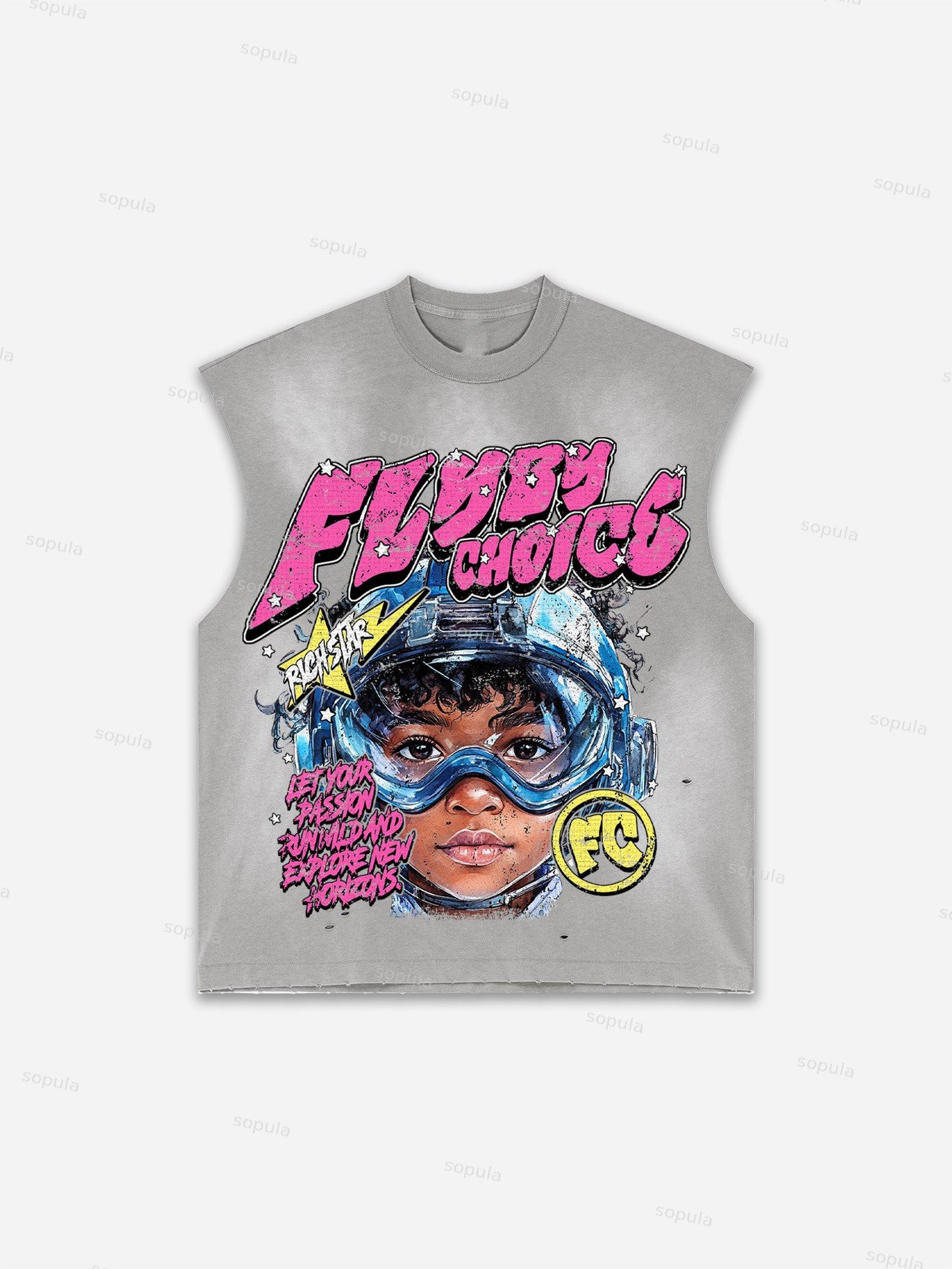 Men's Washed Fly By Choice Graphic Tank Top Product Image