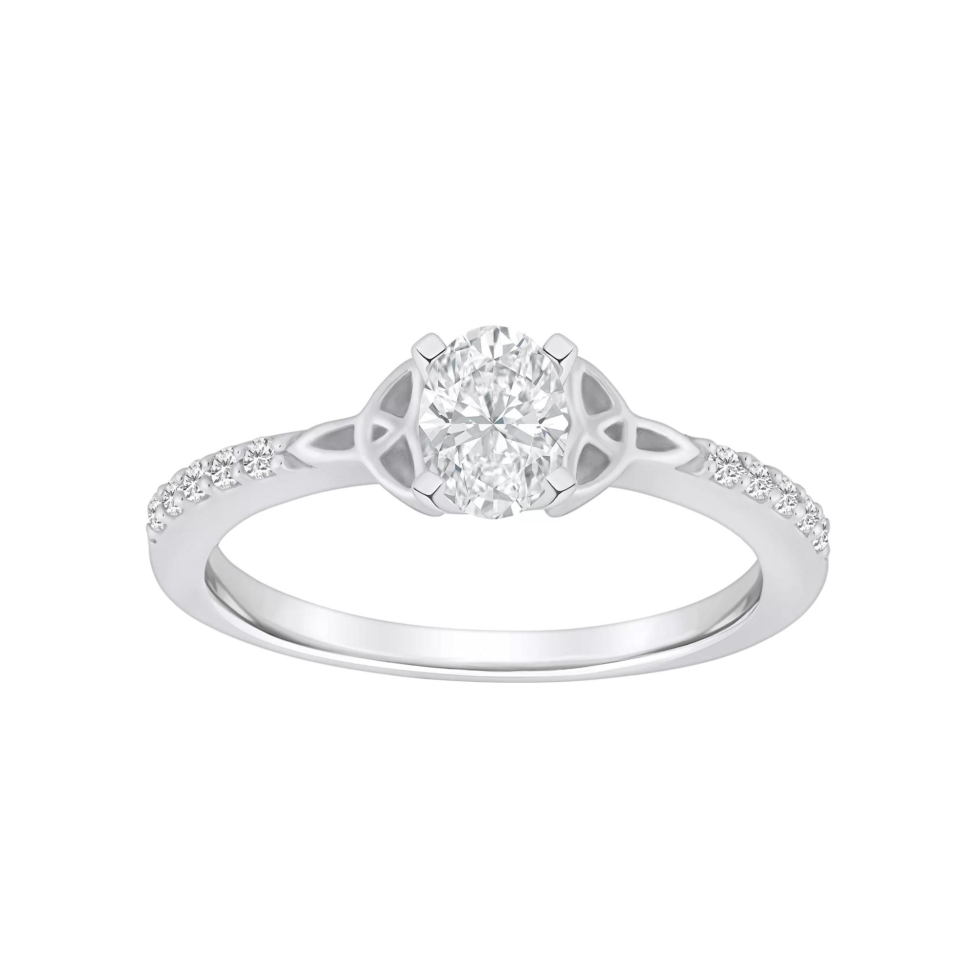 Alyson Layne 14k Gold 1/2 Carat T.W. Diamond Oval Engagement Ring, Womens White Gold Product Image