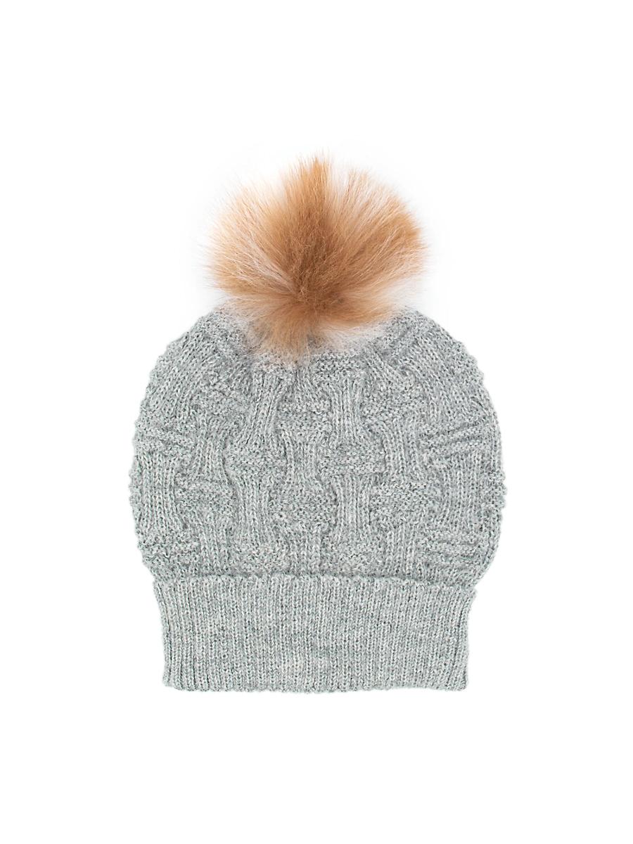 Womens Alpaca Knit Pom-Pom Beanie Hat Product Image