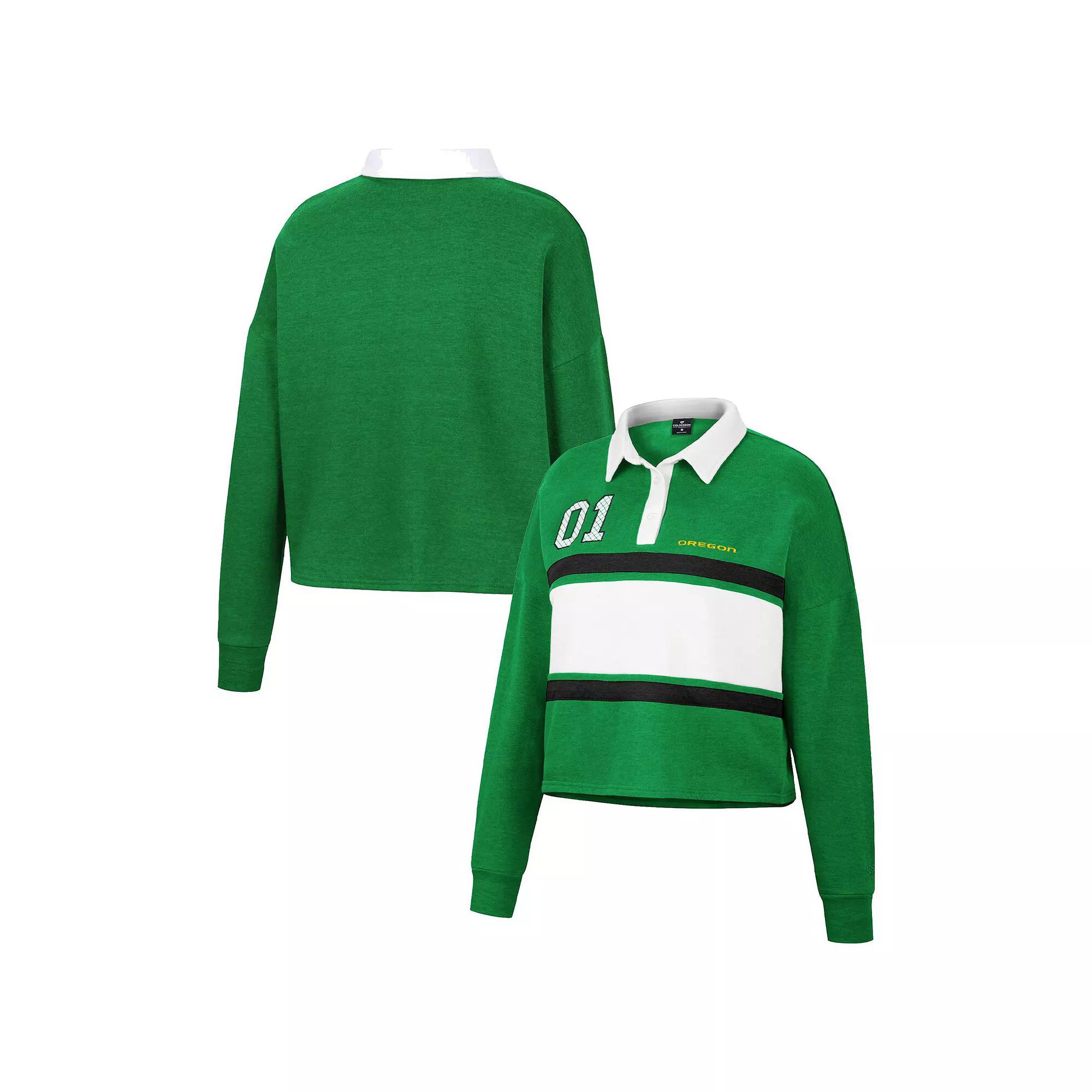 Women's Colosseum Heather Red Wisconsin Badgers I Love My Job Rugby Long Sleeve Shirt,  Product Image