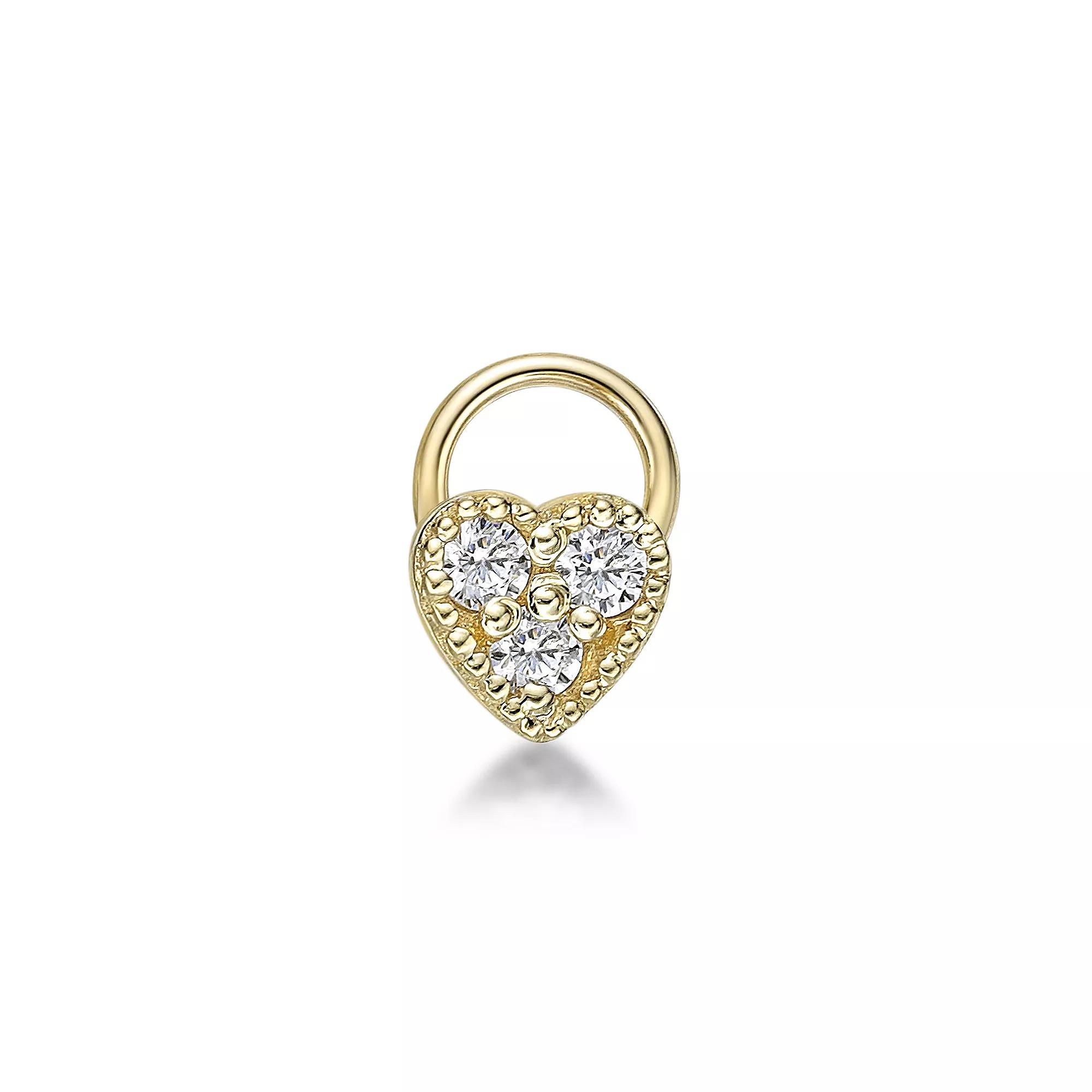 Lila Moon 10k Gold Lab-Grown Diamond Accent Heart Nose Stud, Women's Product Image