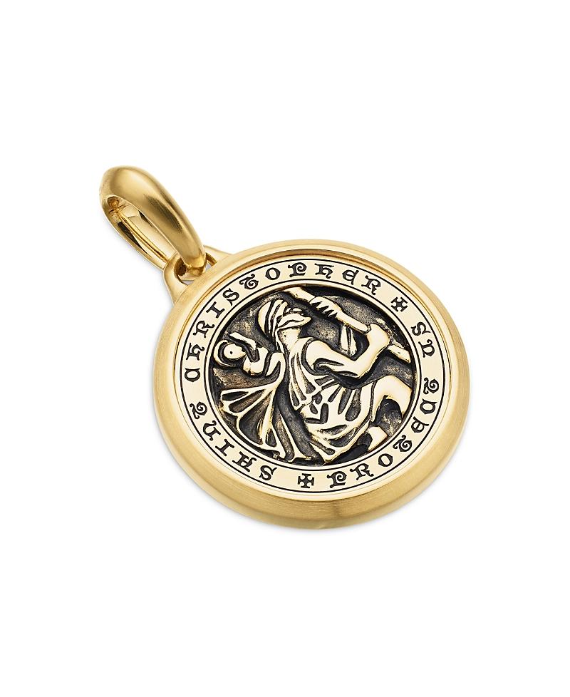 Mens St. Christopher Amulet in 18K Yellow Gold, 34.5mm Product Image