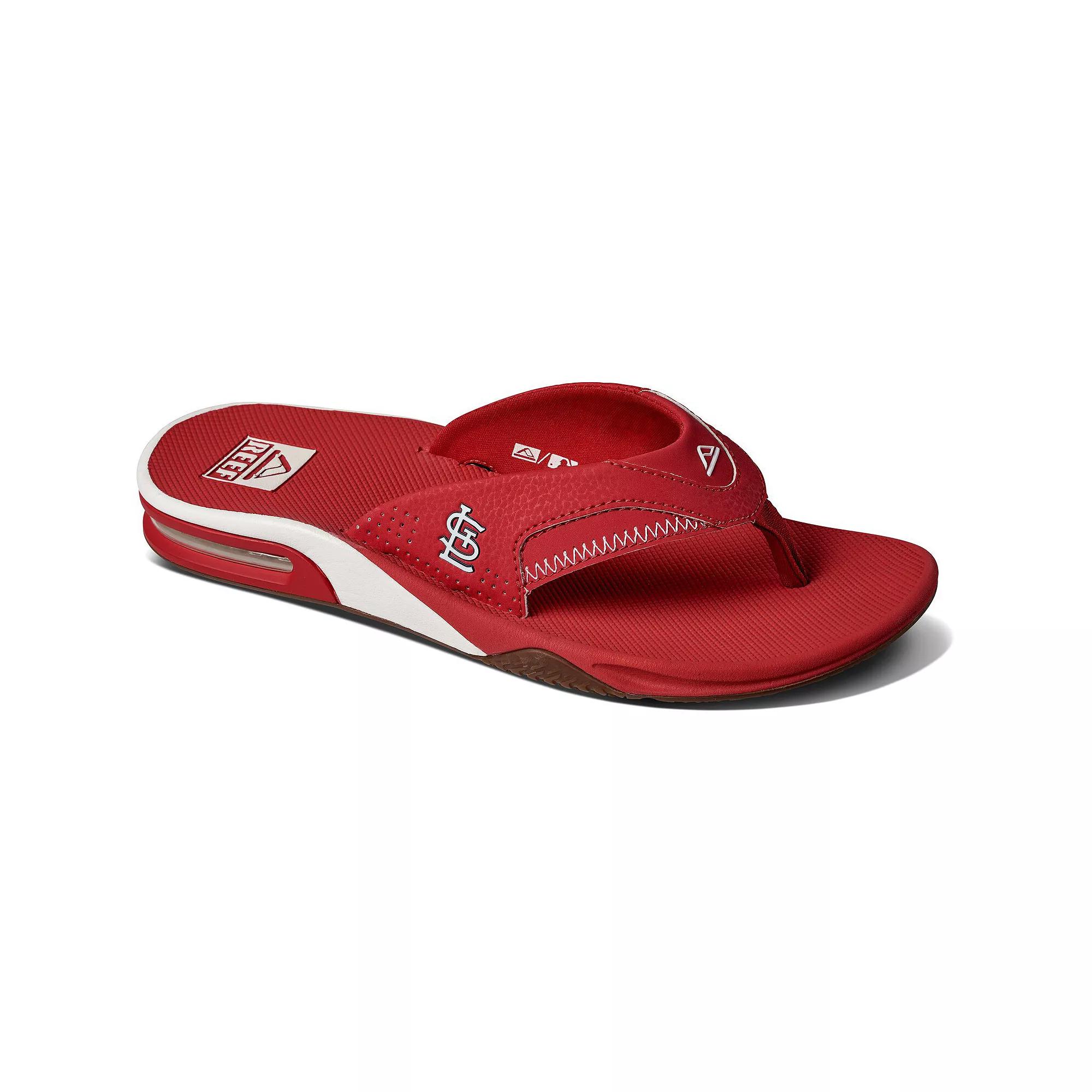 Men's REEF St. Louis Cardinals Fanning Bottle Opener Sandals,  Product Image