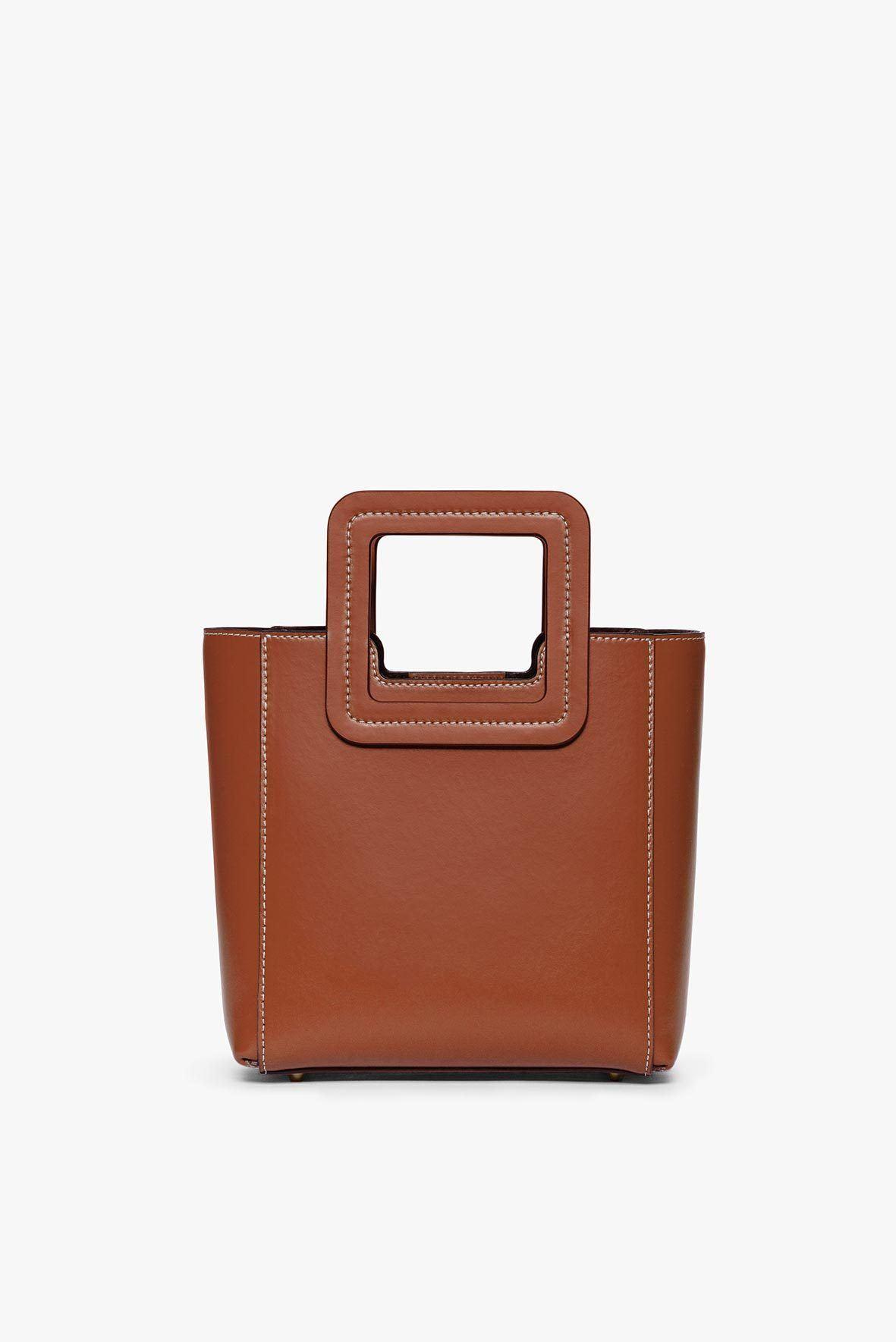 MINI SHIRLEY LEATHER BAG | SADDLE Product Image