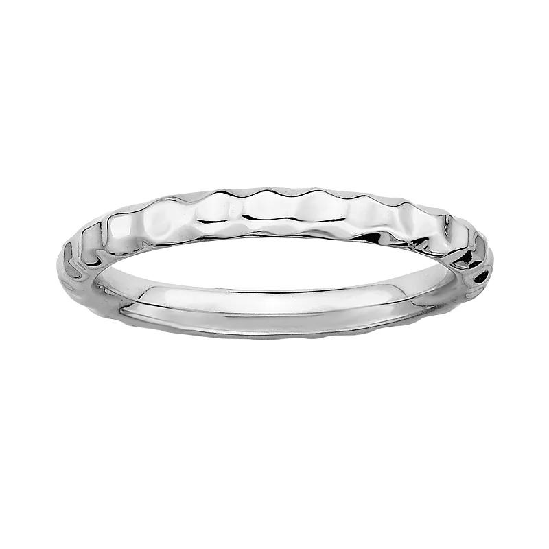 Stacks & Stones Sterling Silver Hammered Stack Ring, Women's, Size: 8 Product Image