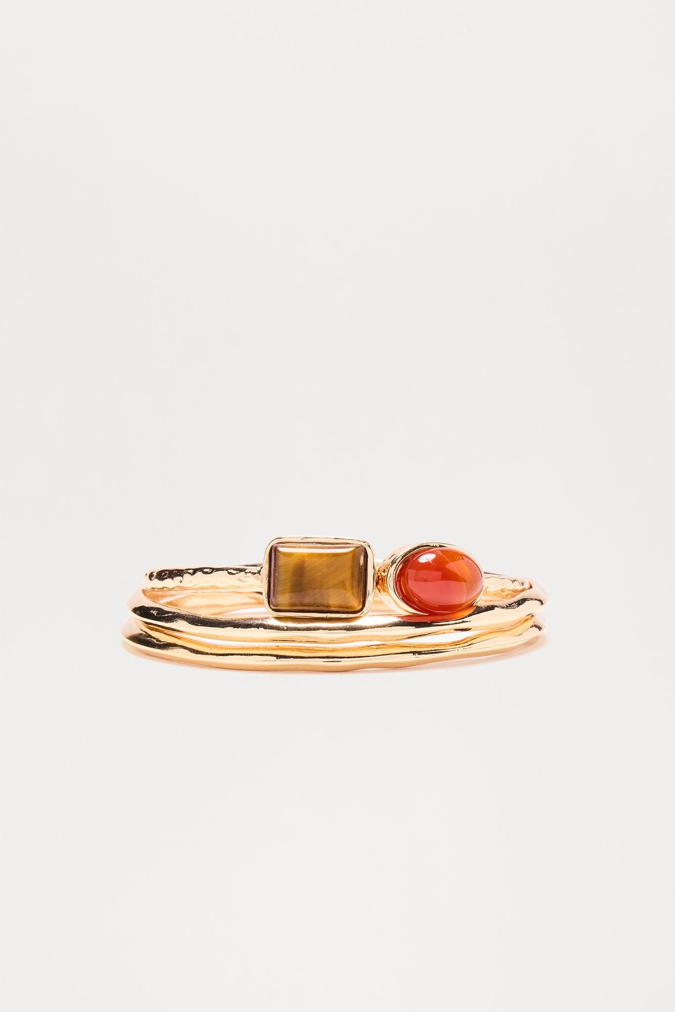 Jeweled Julia 3 Piece Bracelet Set - Gold Female Product Image