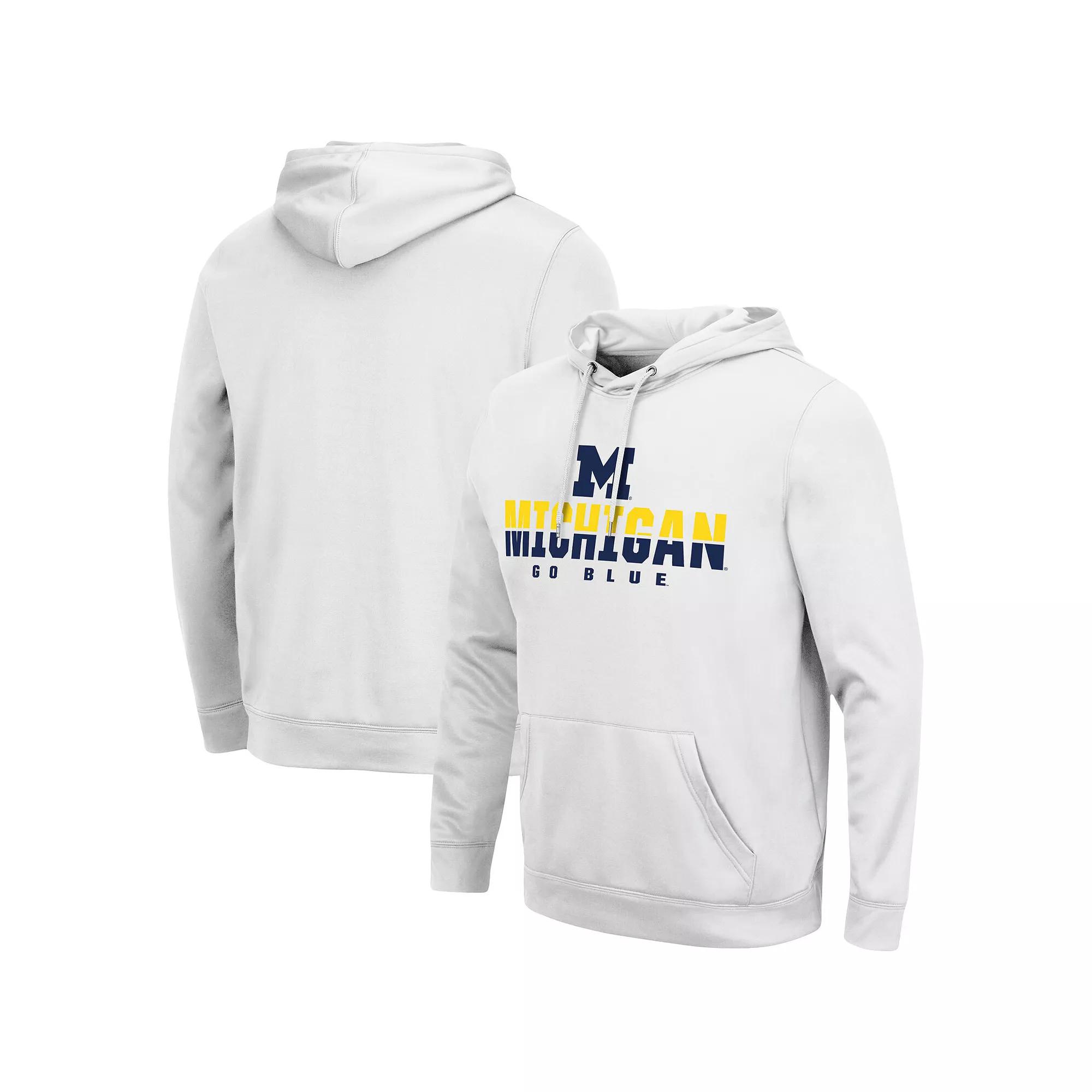 Men's Colosseum White Michigan Wolverines Lantern Pullover Hoodie,  Product Image