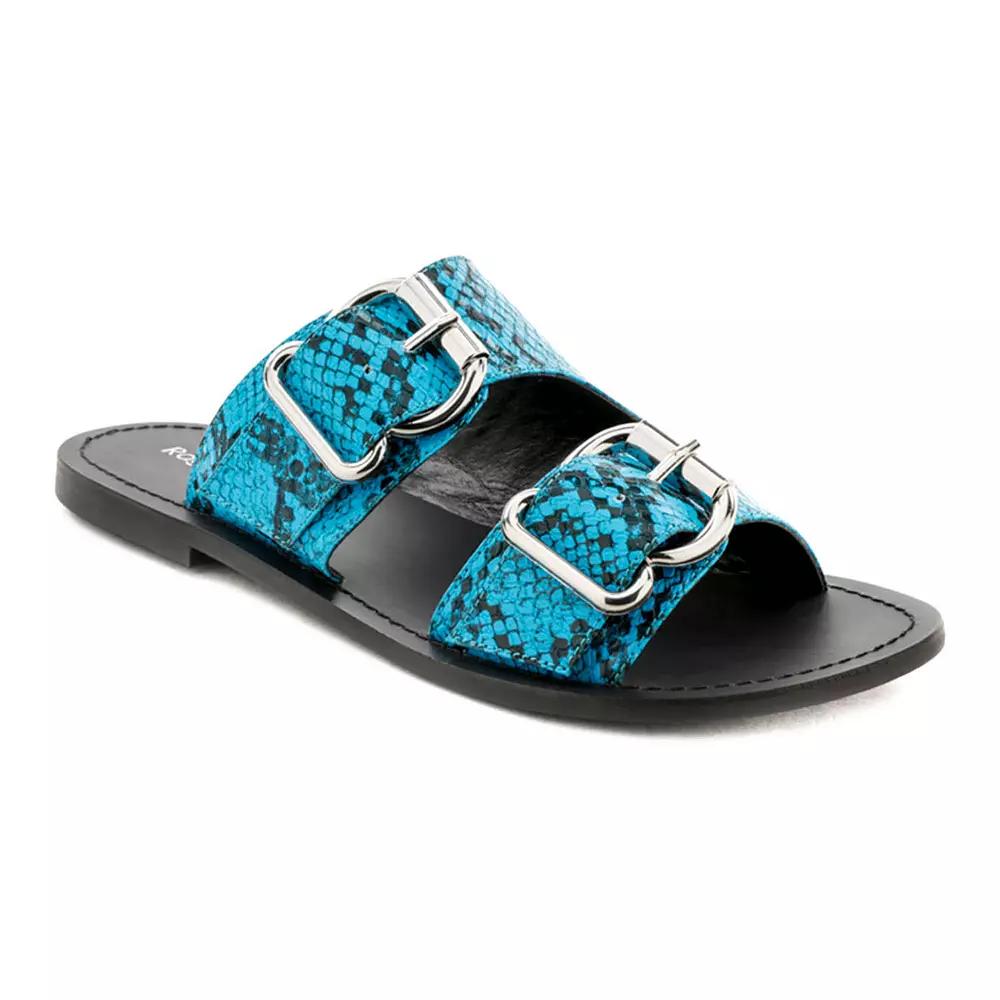 Rag & Co Kelly Women's Leather Slide Sandals, Size: 5, Blue Product Image