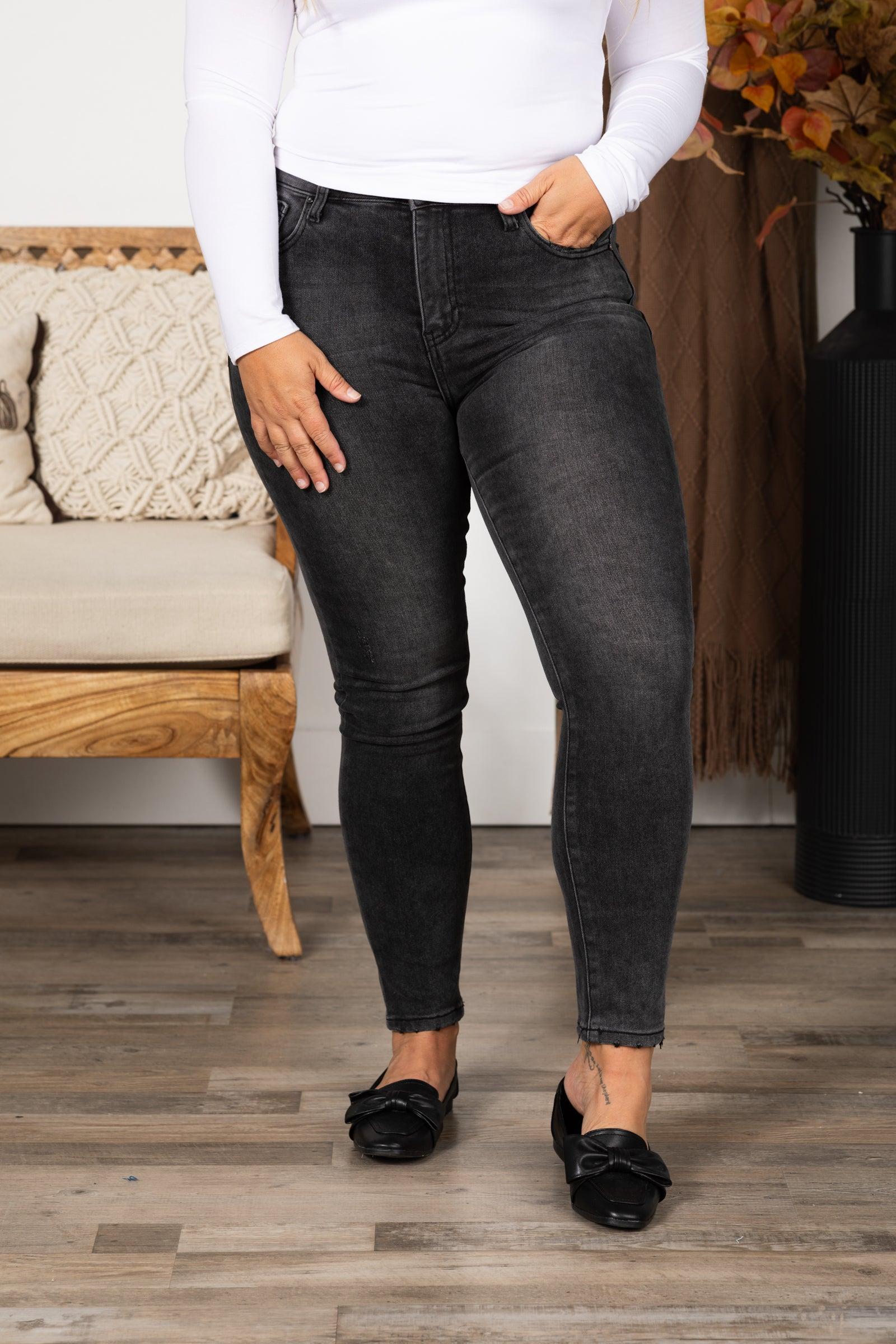 Risen Black High Rise Ankle Skinny Jeans Product Image