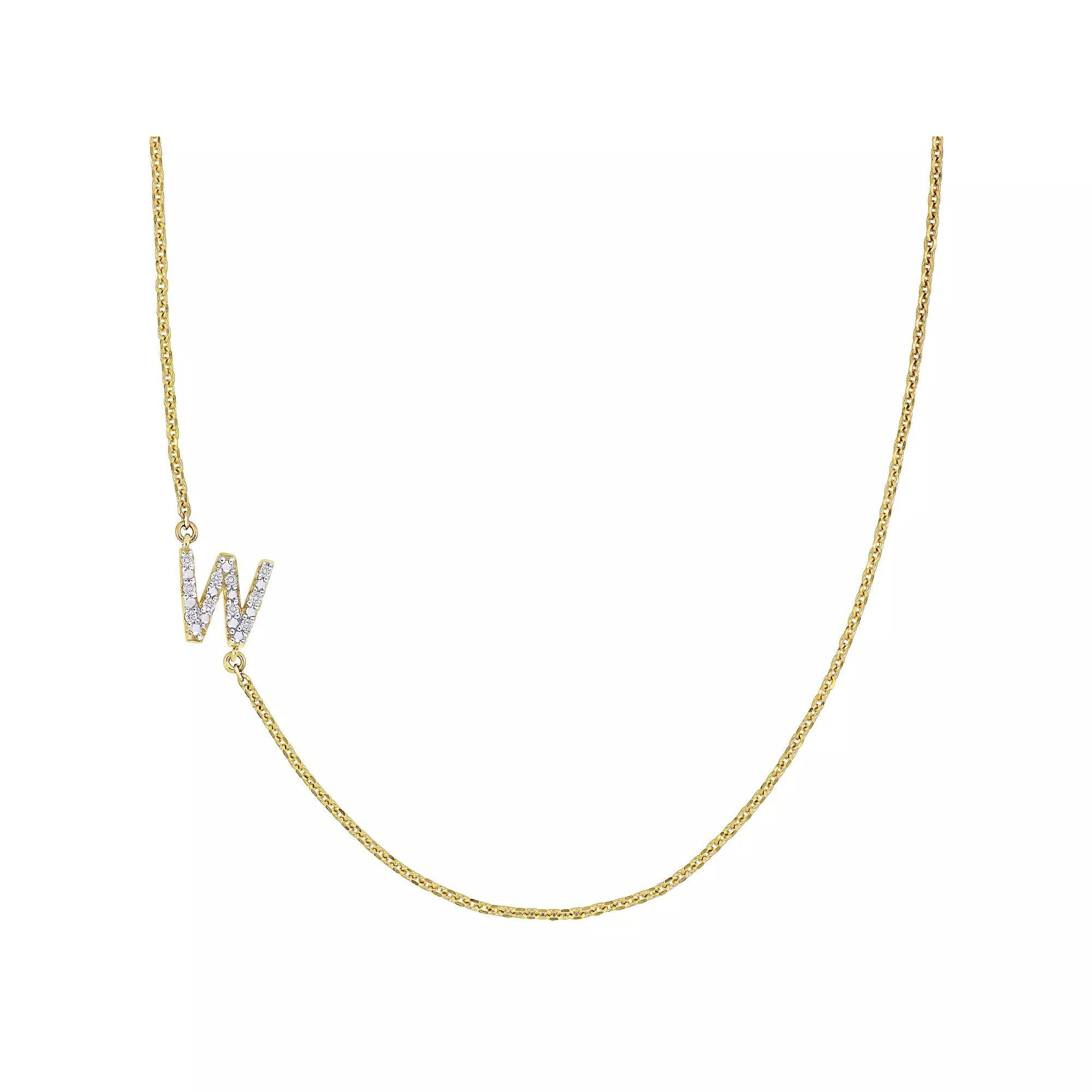 Stella Grace 14k Gold Diamond Accent Initial Necklace, Women's, Size: 18" Product Image
