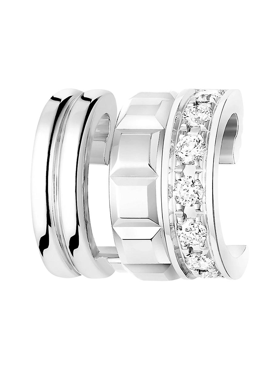 Womens Quatre Radiant Edition 18K White Gold & 0.14 TCW Diamond Single Cuff Earring Product Image