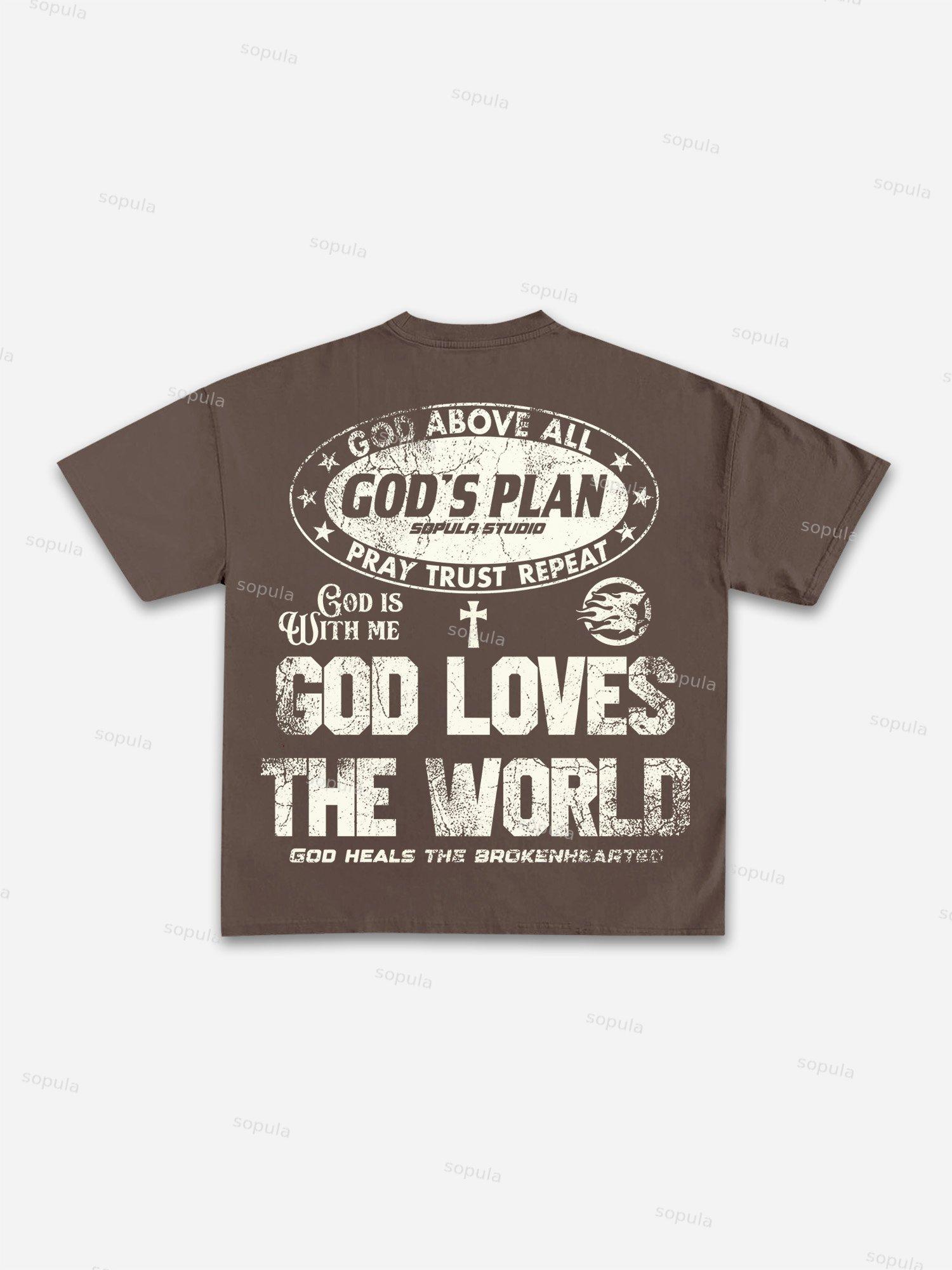 God's Plan 1996 Retro Aged Graphic Cotton T-shirt Product Image