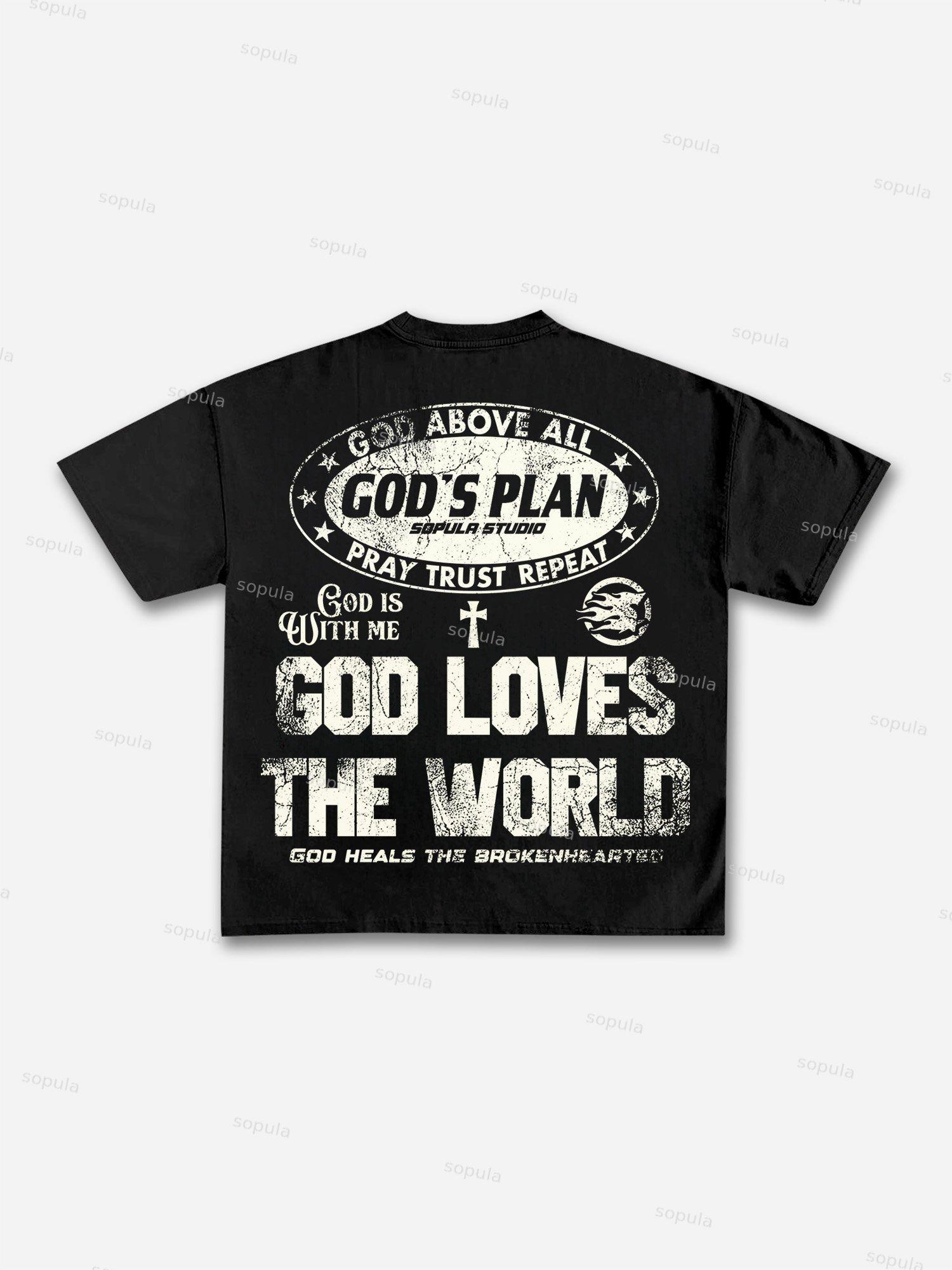 God's Plan 1996 Retro Aged Graphic Cotton T-shirt Product Image