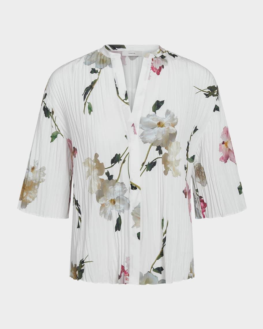 Floral Pleated Shirt Product Image