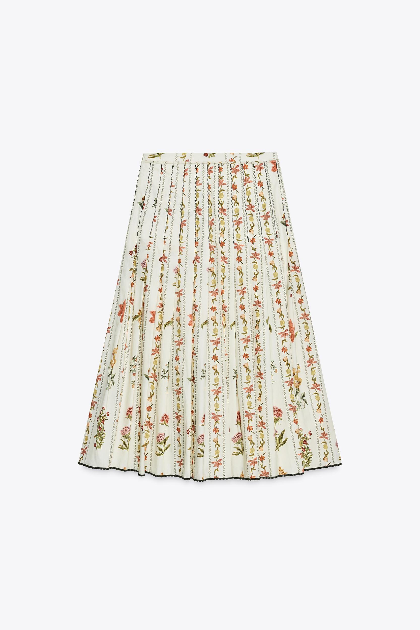 ZW COLLECTION FLORAL PLEATED SKIRT Product Image