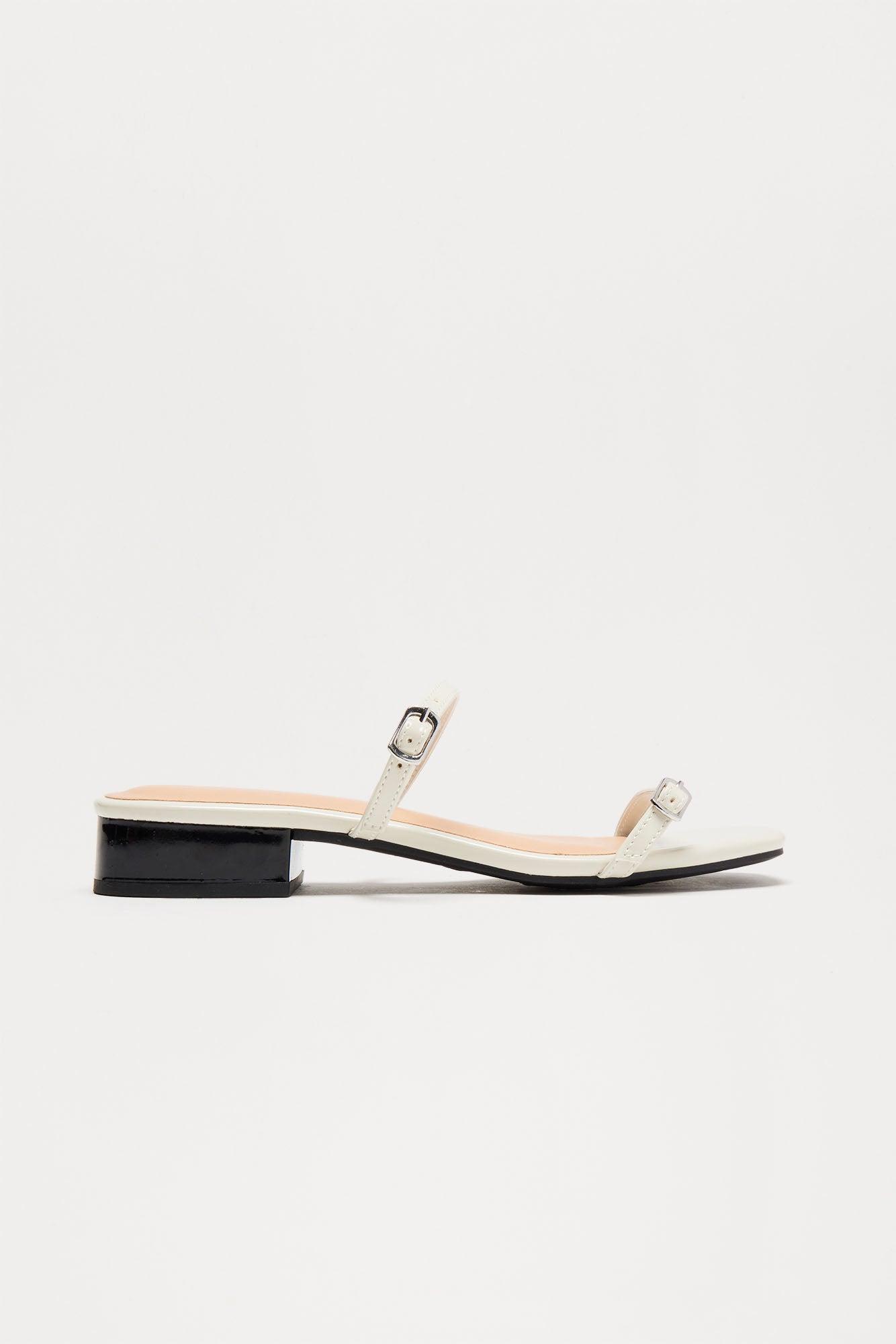 Arnie Heeled Sandals - White Product Image