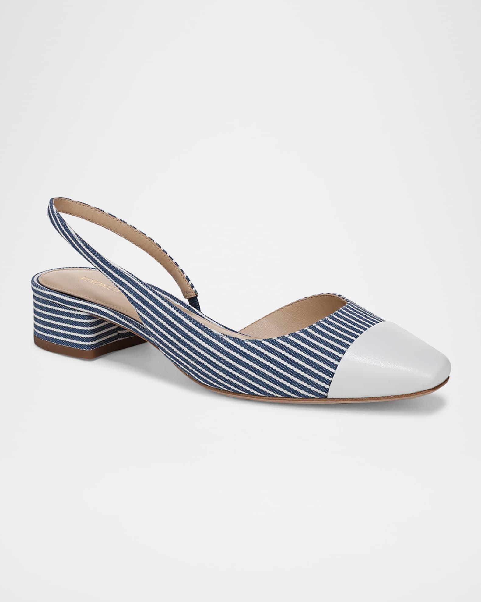 Cecile Stripe Slingback Ballerina Pumps Product Image