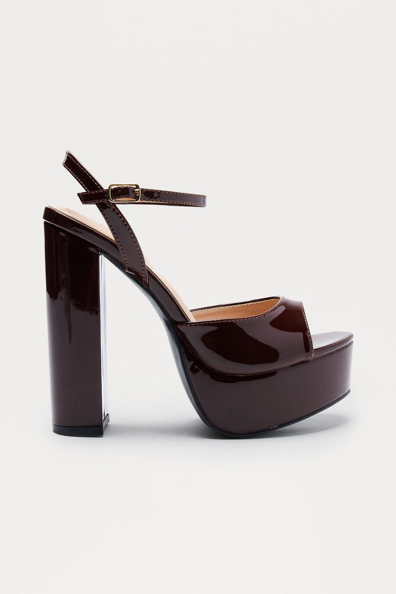 Lethia Platform Heels - Chocolate Female Product Image