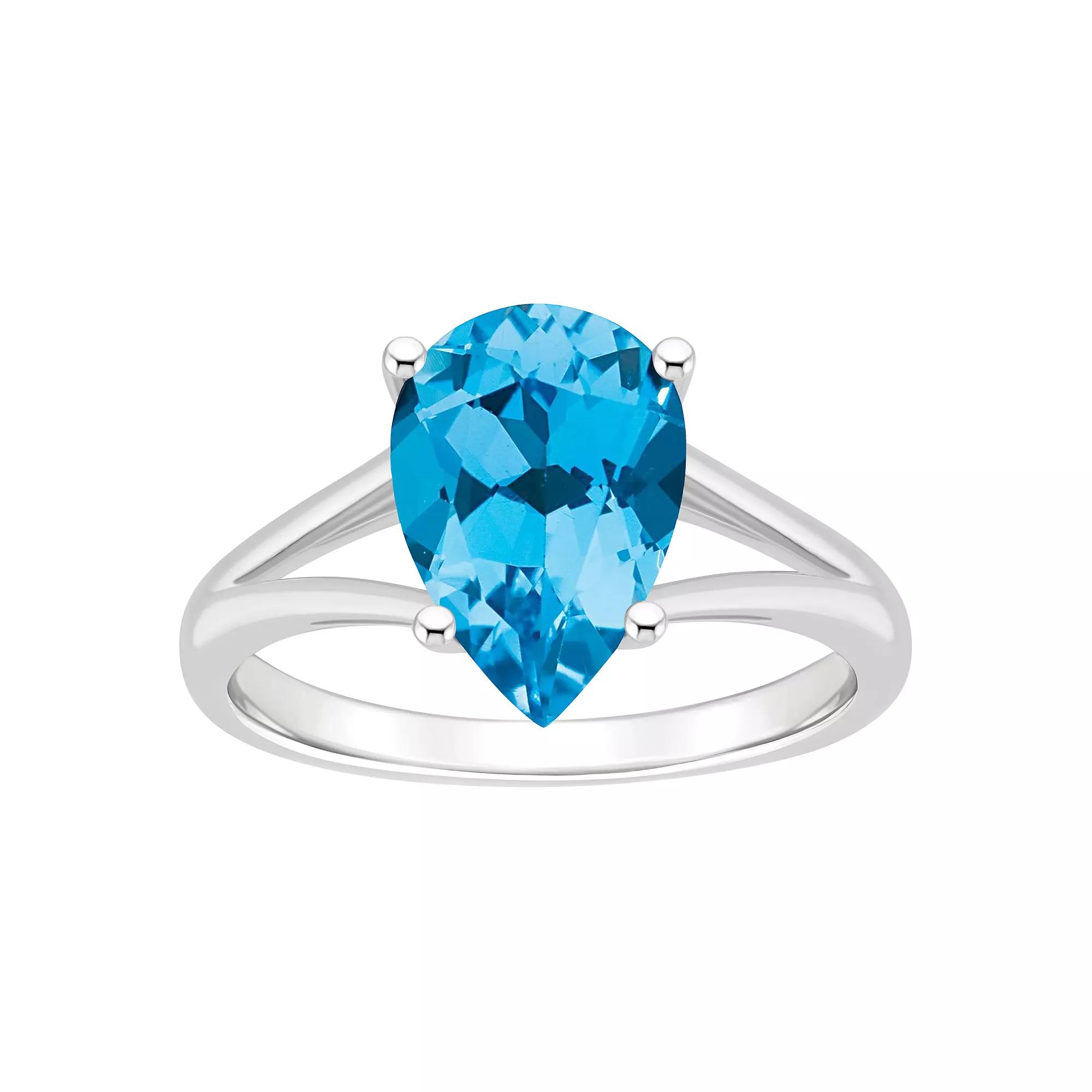 Alyson Layne 14k Gold Pear Shape Swiss Blue Topaz Ring, Women's, Size: 6 Product Image