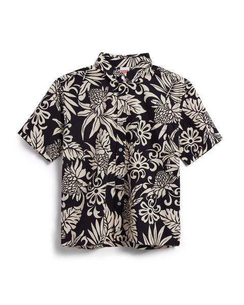 Women's Camp Shirt - Black Floral Female Product Image