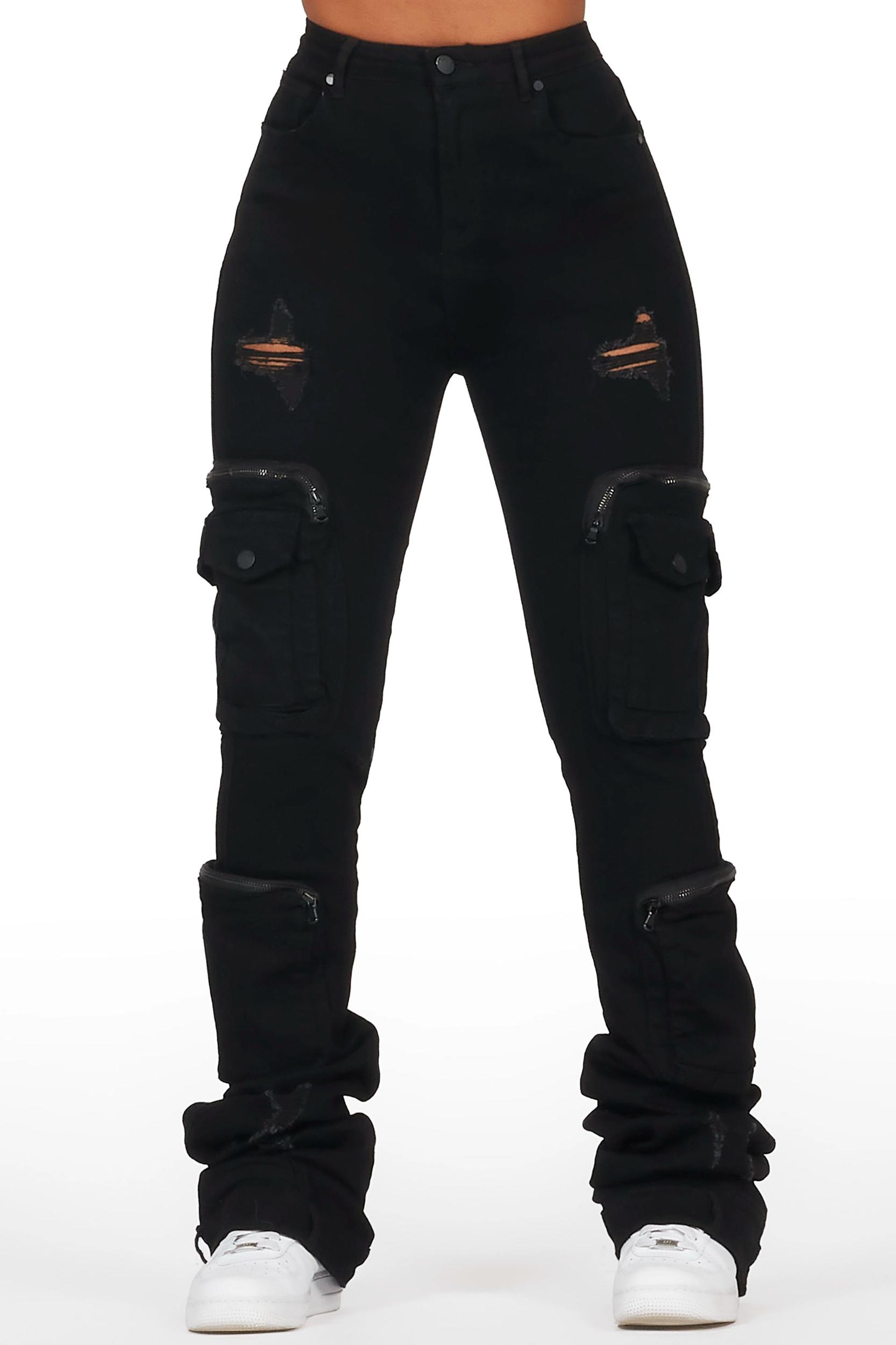Alisson Black Cargo Super Stacked Jean Female Product Image