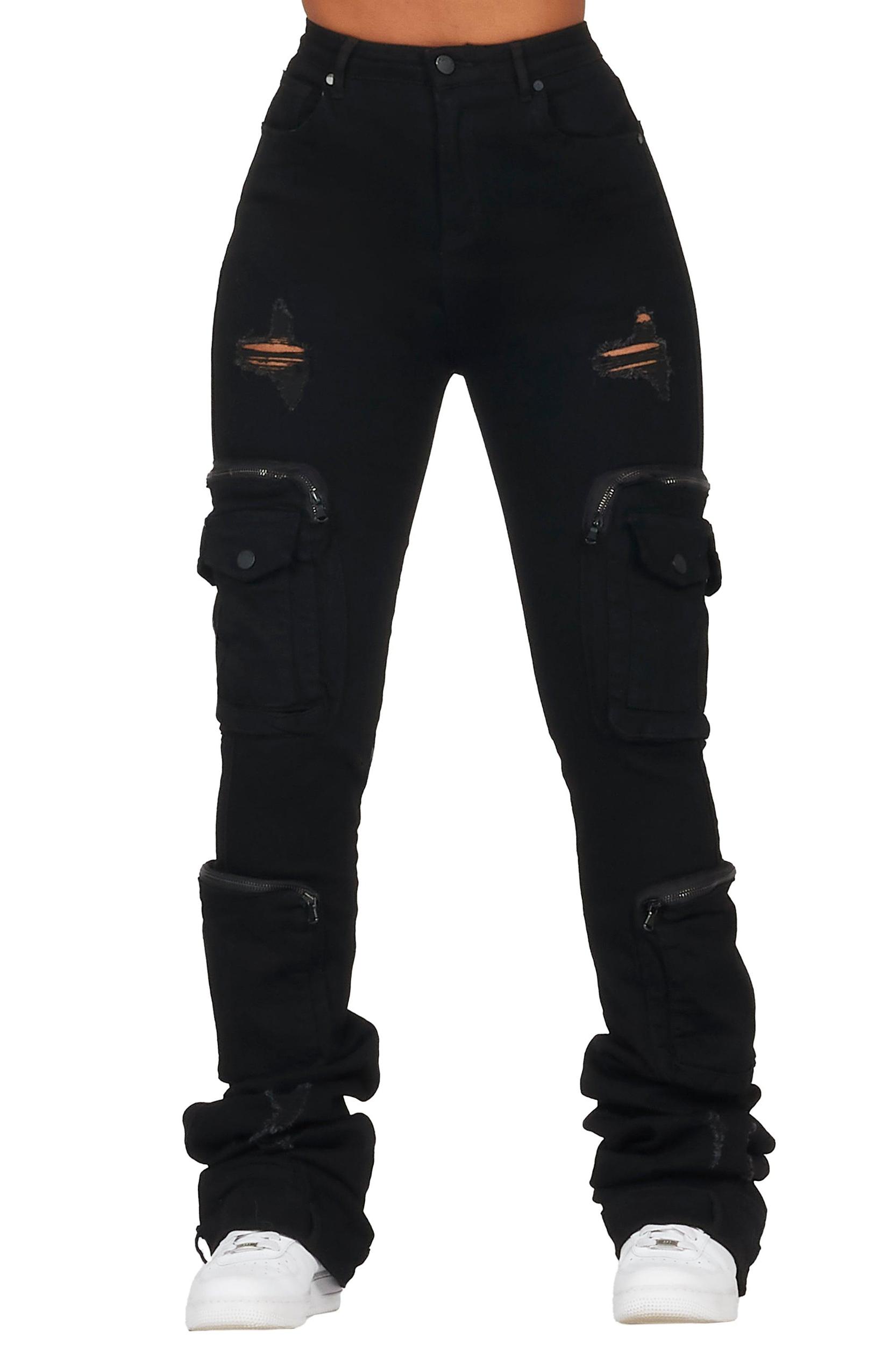 Alisson Black Cargo Super Stacked Jean Female Product Image