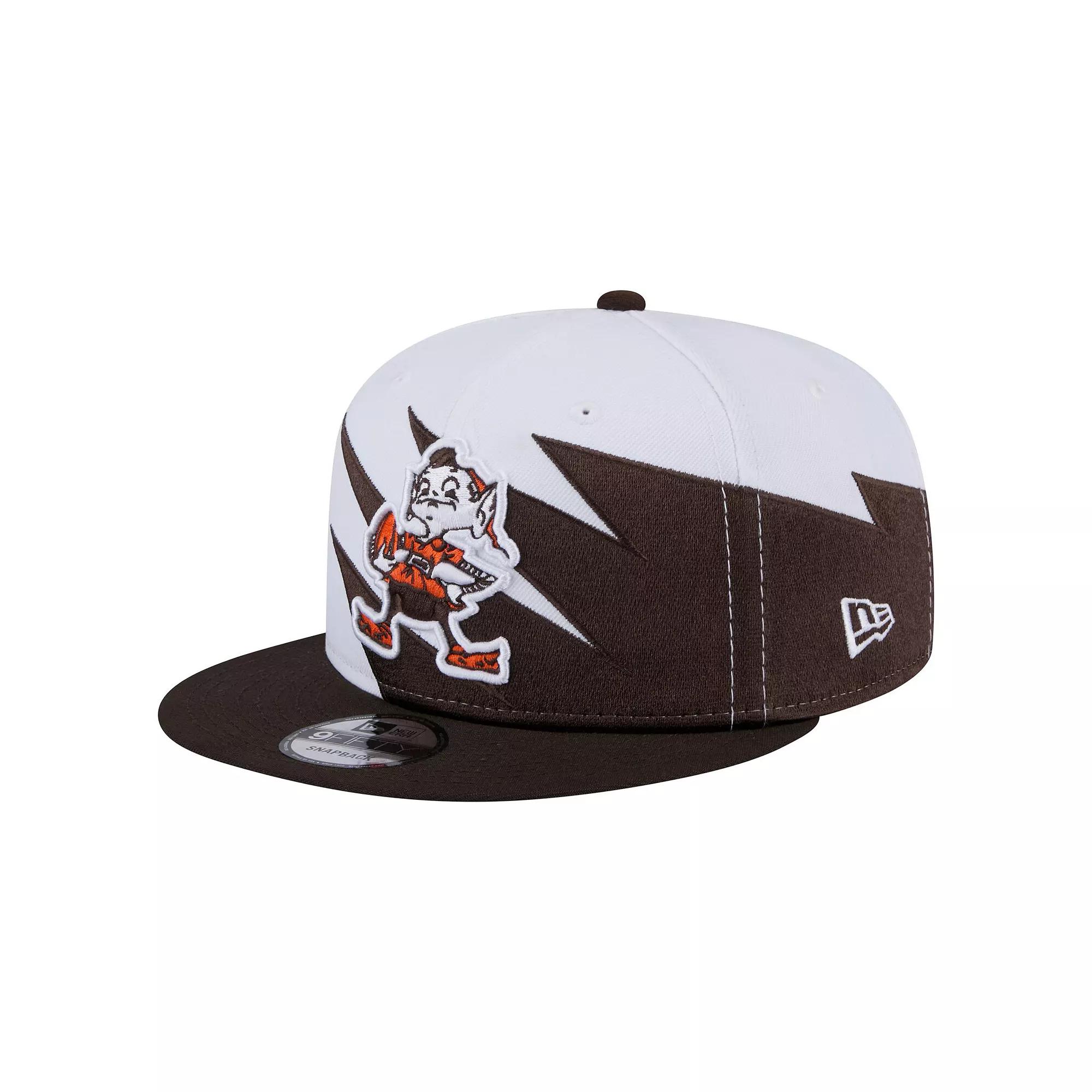 Men's New Era Brown Cleveland Browns Throwback Jagged 9FiFTY Snapback Hat Product Image