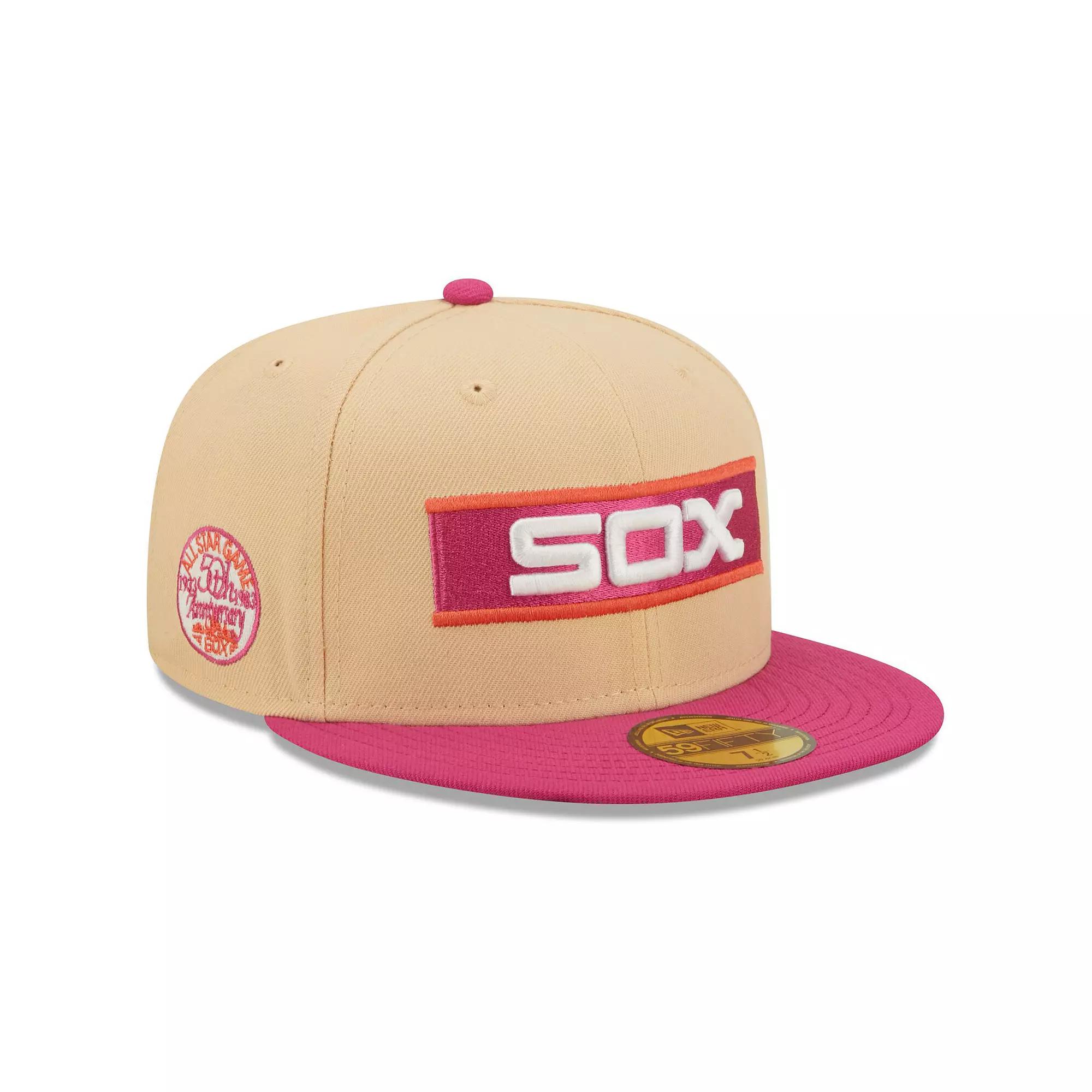 Men's New Era Orange/Pink Chicago White Sox 1933 MLB All-Star Game 50th Anniversary Mango Passion 59FIFTY Fitted Hat, Size: 8 Product Image