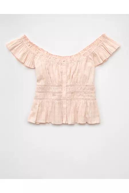 AE Ruched Flutter Sleeve Blouse Women's Product Image