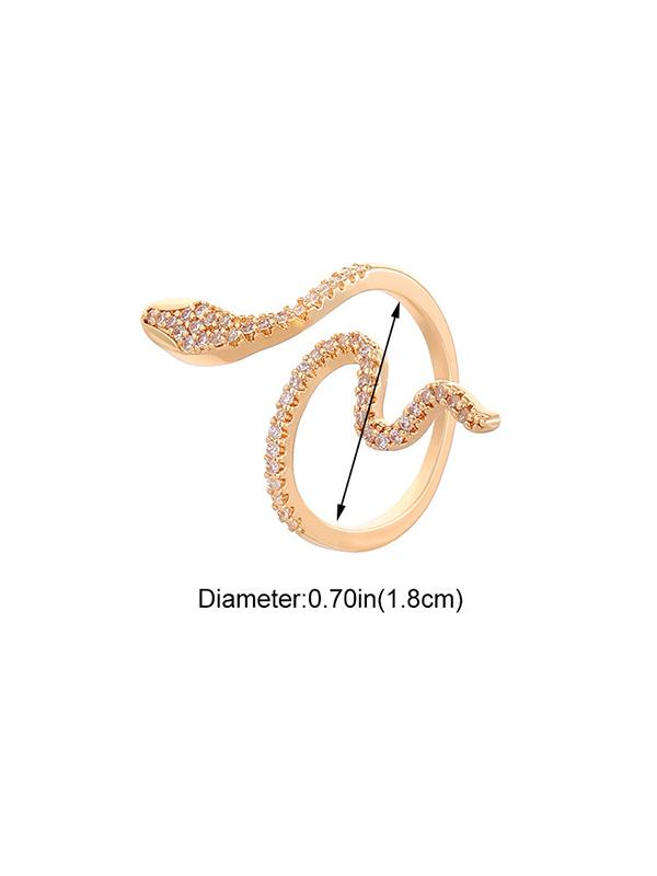 Rhinestone Snake Shape Solid Color Rings Accessories Product Image