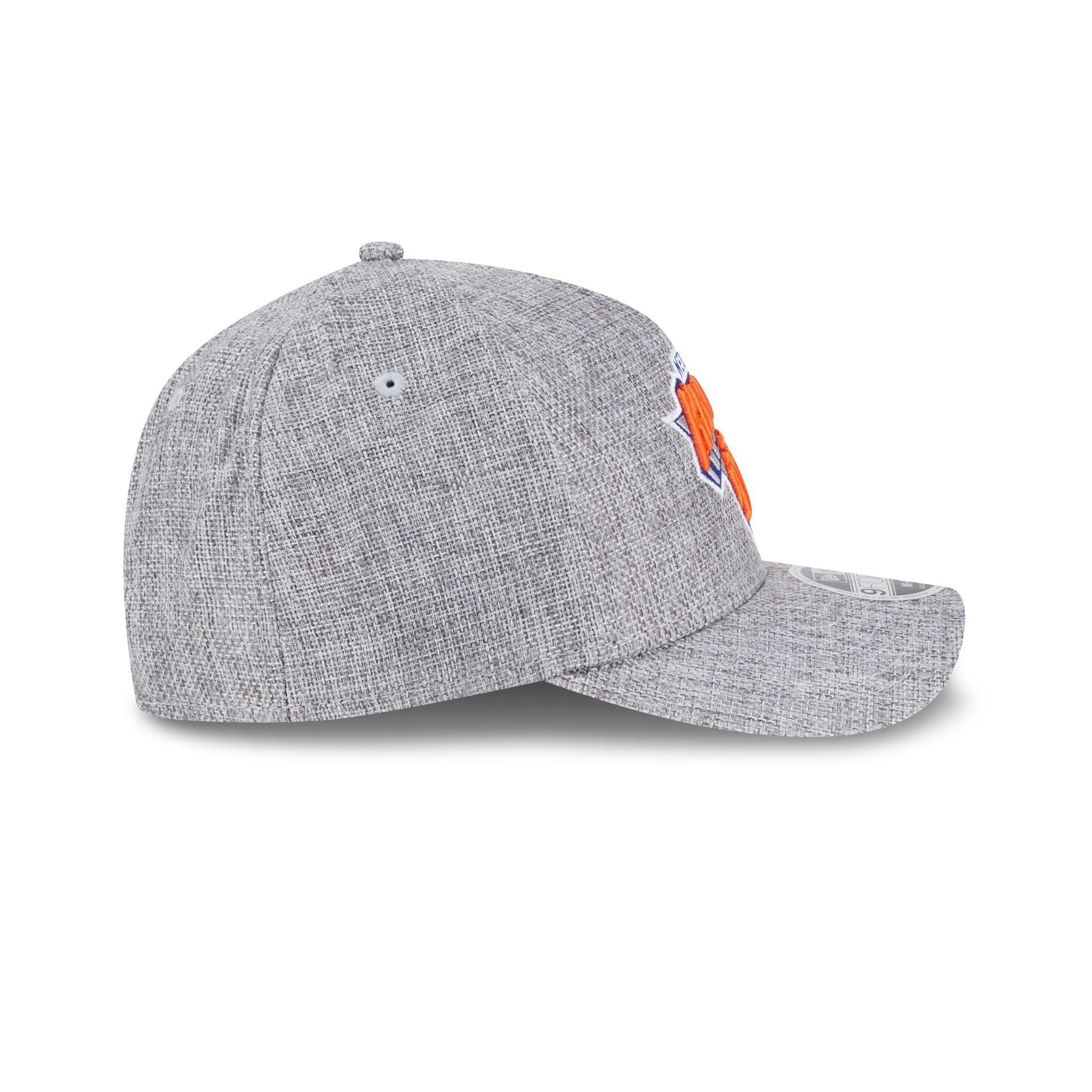 New York Knicks Cotton Weave Gray 9FORTY M-Crown A-Frame Snapback Hat Male Product Image