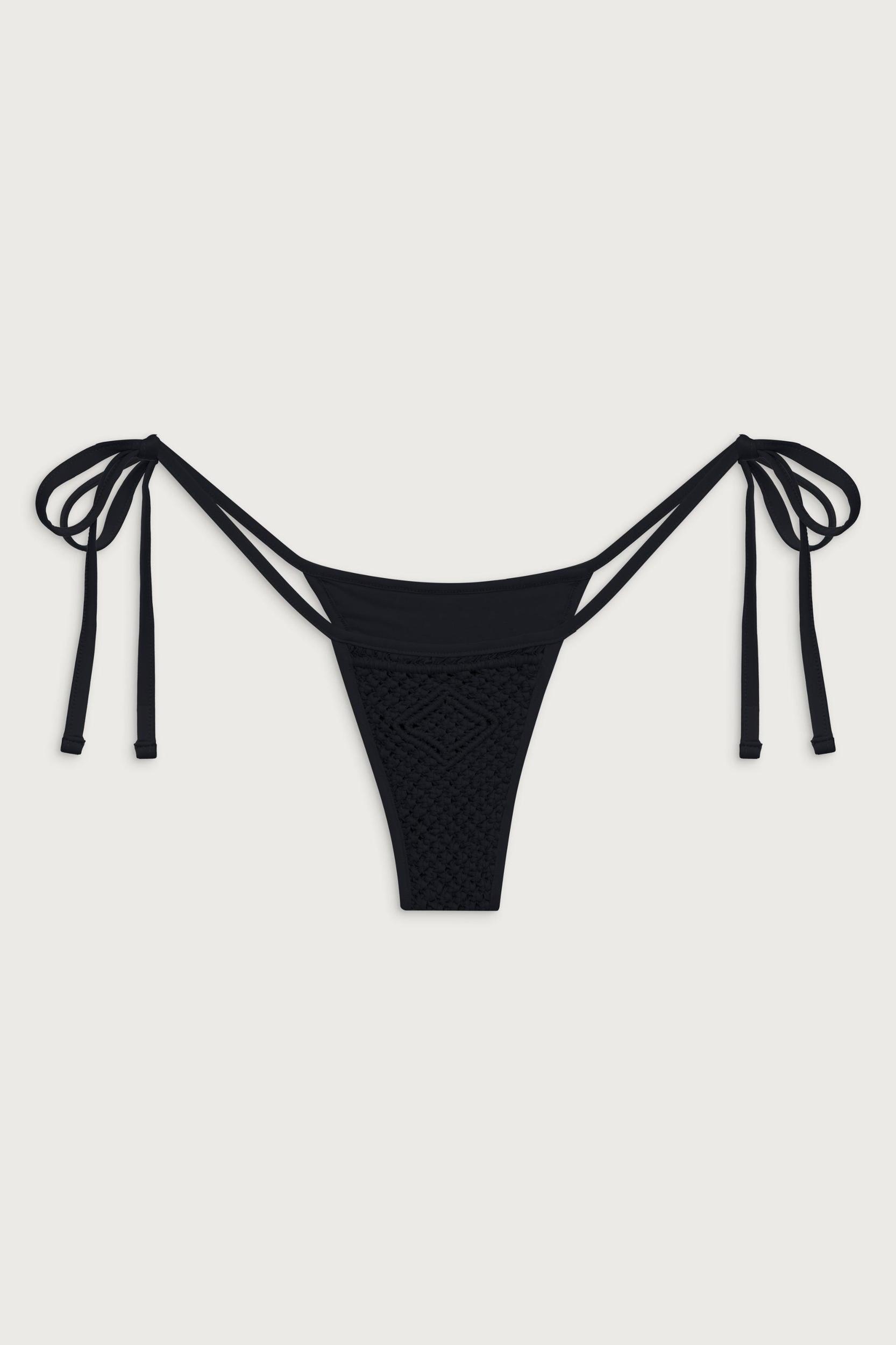 Naia Tie Side Skimpy Bikini Bottom - Black Product Image