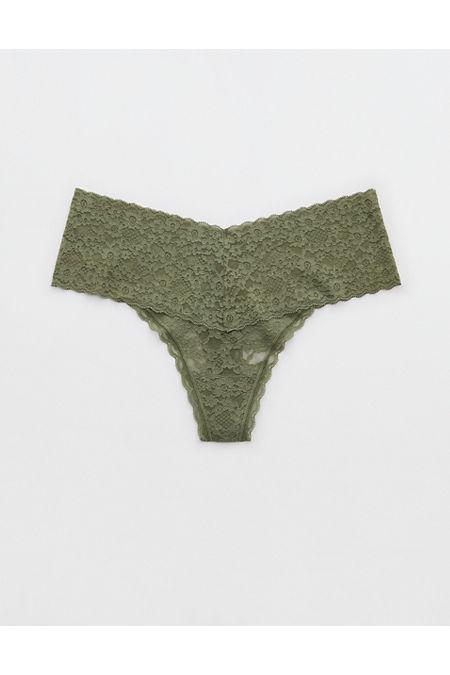 Show Off Vintage Lace Wide Waistband Thong Underwear Women's Product Image