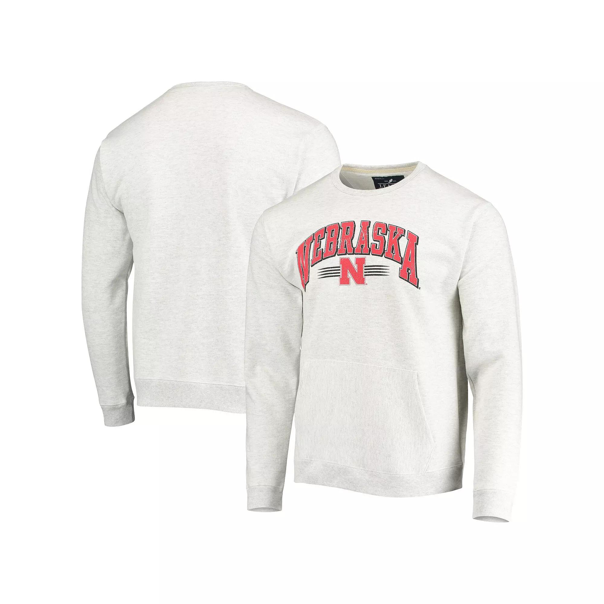 Men's League Collegiate Wear Heathered Gray Nebraska Huskers Upperclassman Pocket Pullover Sweatshirt, Size: Medium, Grey Product Image