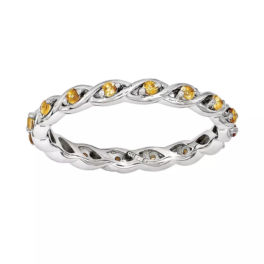 Stacks & Stones Sterling Silver Citrine Stack Ring, Women's, Size: 6, Orange Product Image