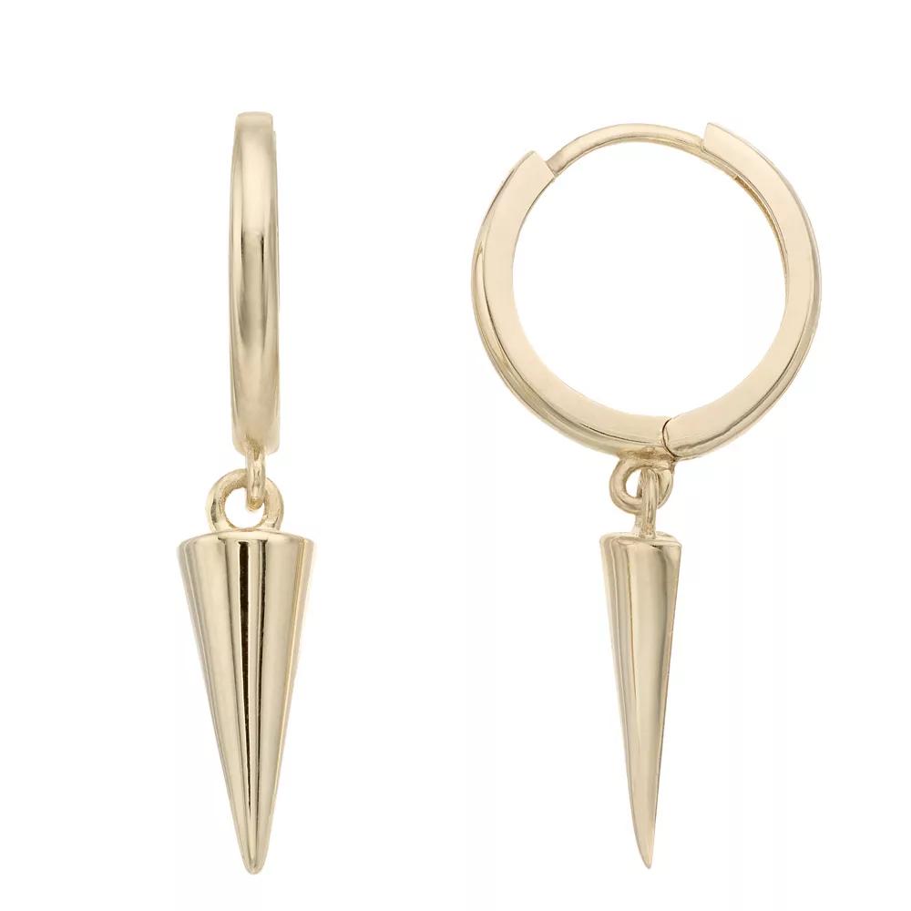 14k Gold Spike Drop Earrings, Women's Product Image