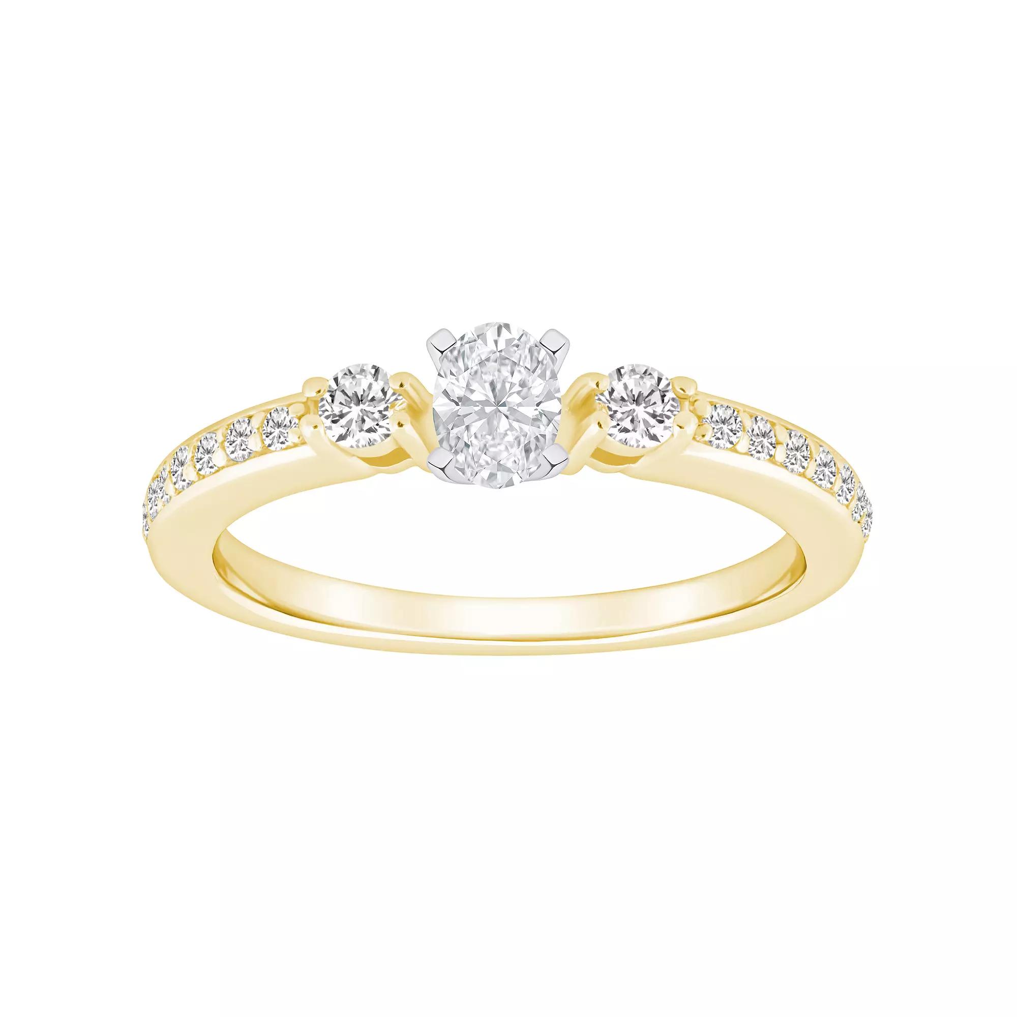 Alyson Layne 14k Gold 1/2 Carat T.W. Diamond Oval Cut Engagement Ring, Women's, Size: 8, 14k White Gold Product Image