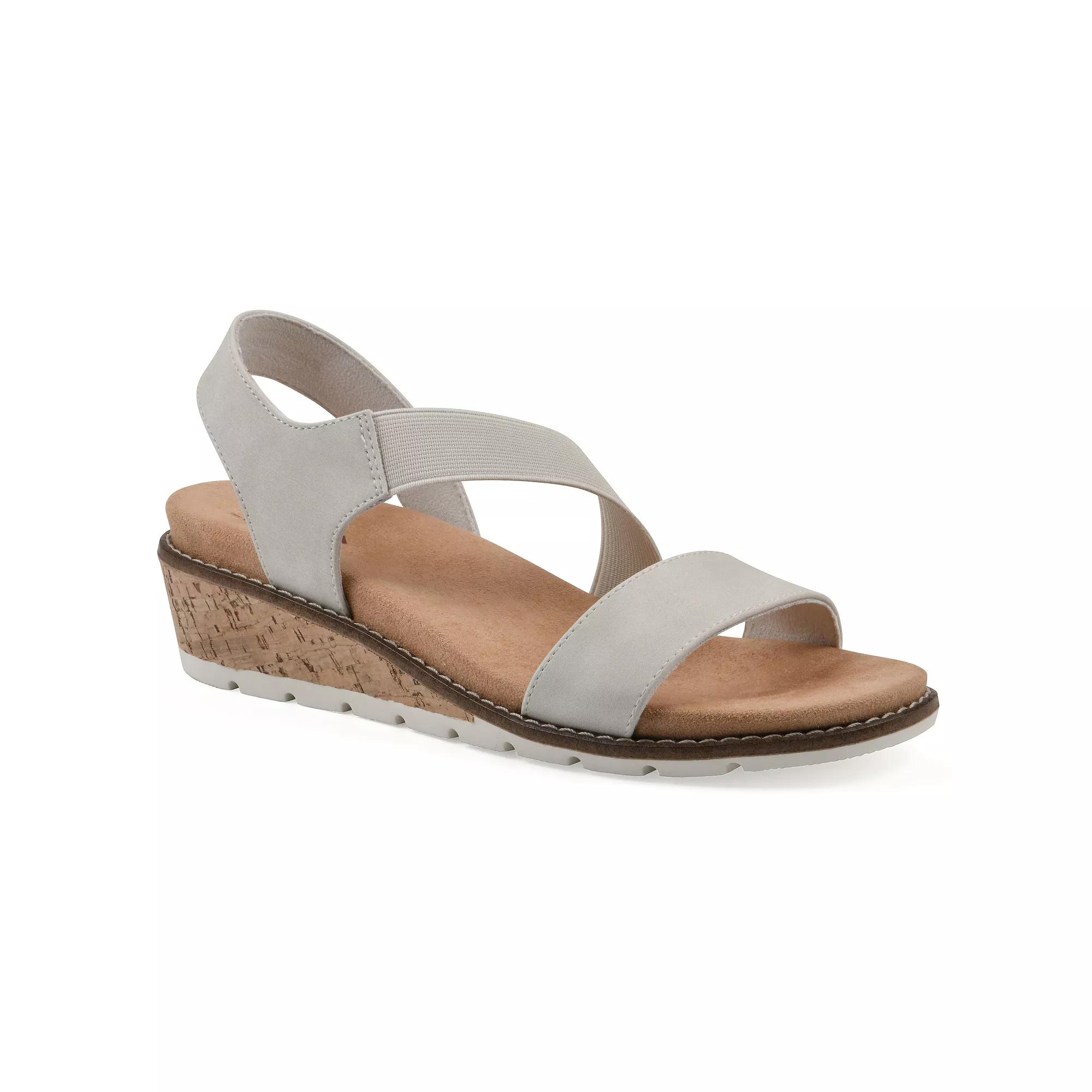 Cliffs by White Mountain Tinnley Women's Wedge Sandals, Size: 7.5, White Nubuck Product Image