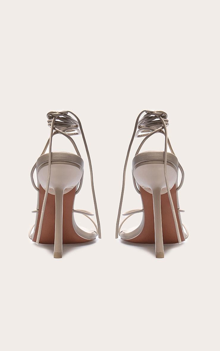 PLT Label Stone Strappy Tie Thong Heels Product Image