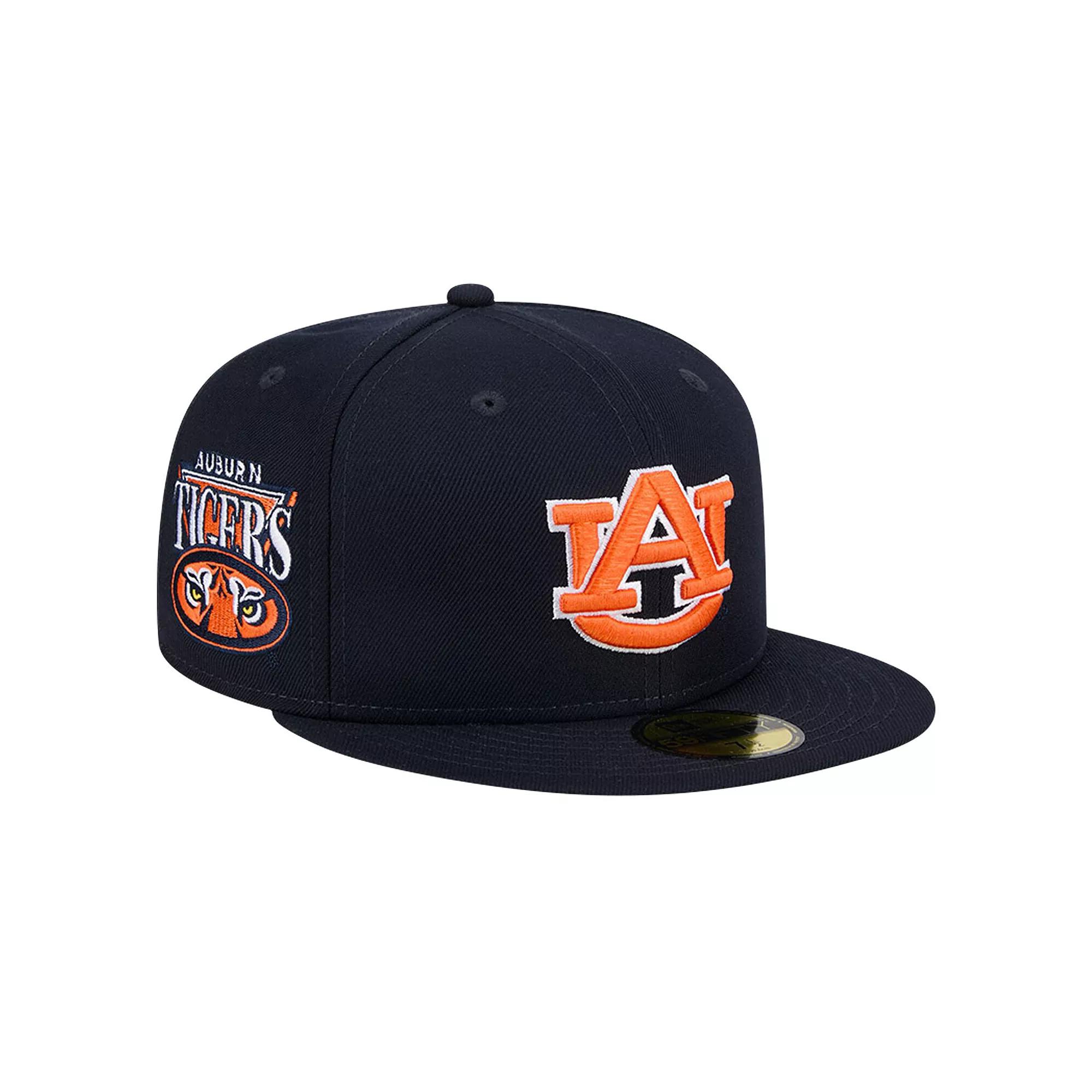 Men's New Era Navy Auburn Tigers Throwback 59FIFTY Fitted Hat,  Product Image