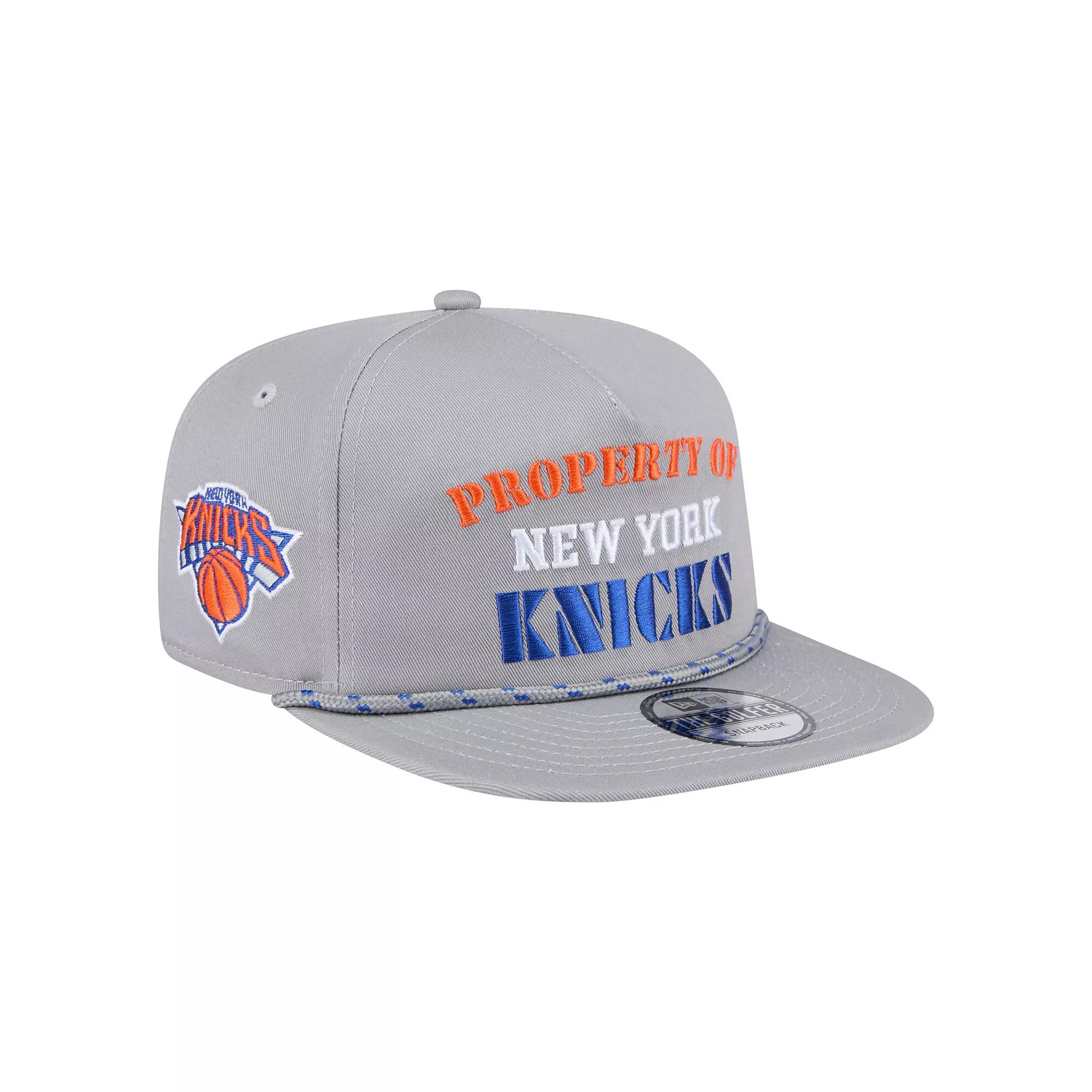 Men's New Era Gray New York Knicks Throwback Property Of Golfer Snapback Hat, Grey Product Image