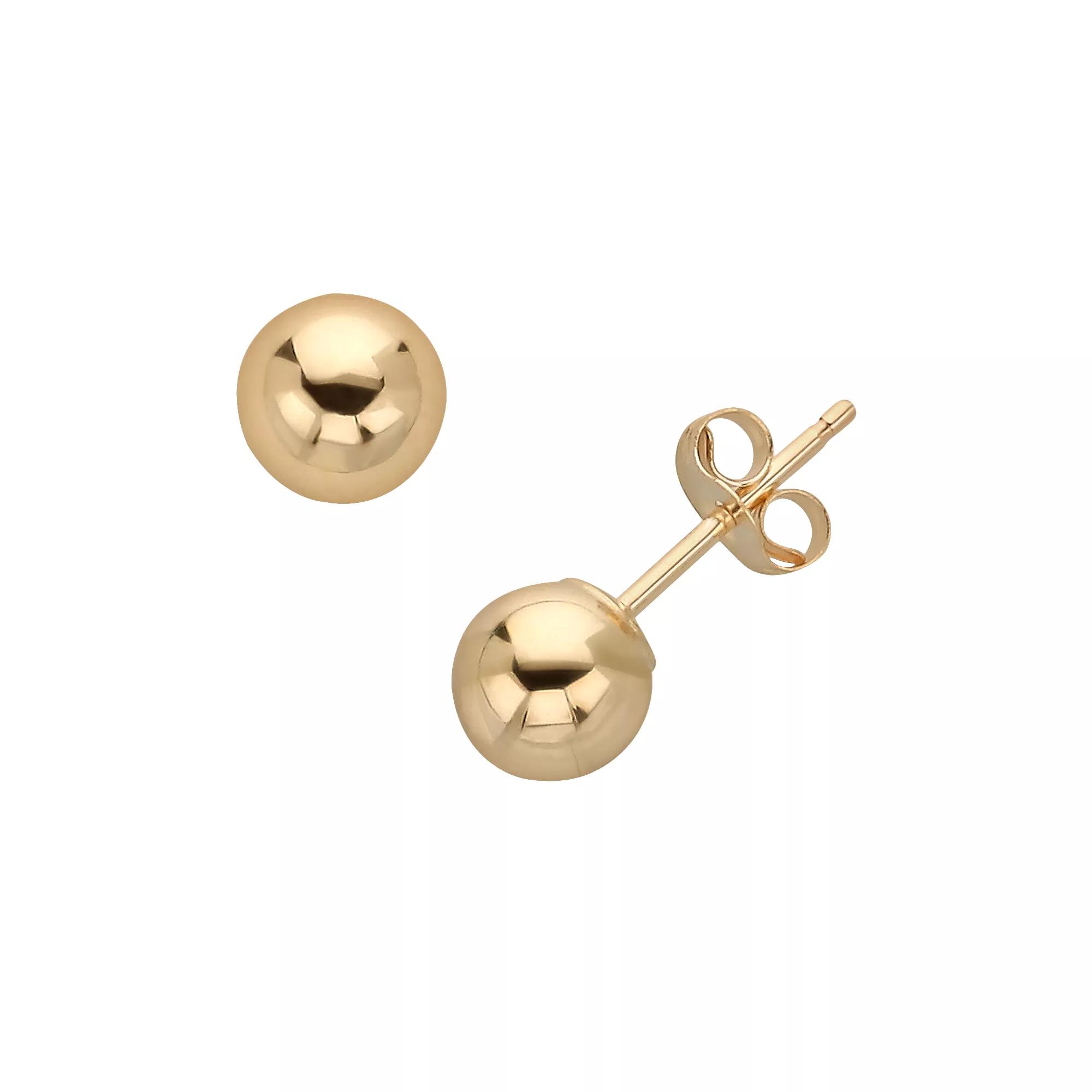Everlasting Gold 10k Gold Ball Stud Earrings, Womens, Yellow Product Image