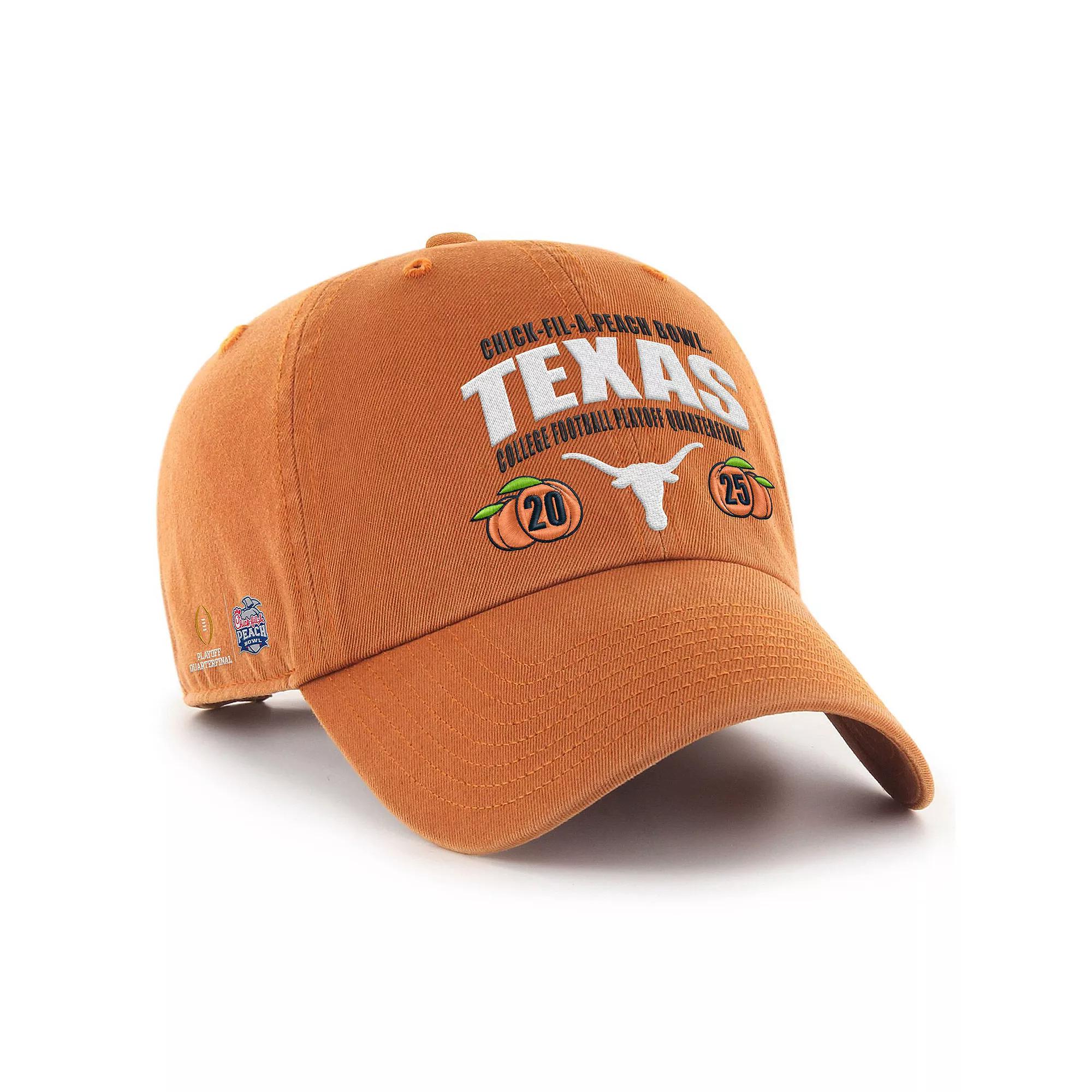 Men's '47 Texas Orange Texas Longhorns College Football Playoff 2025 Peach Bowl Clean Up Adjustable Hat, Team Product Image