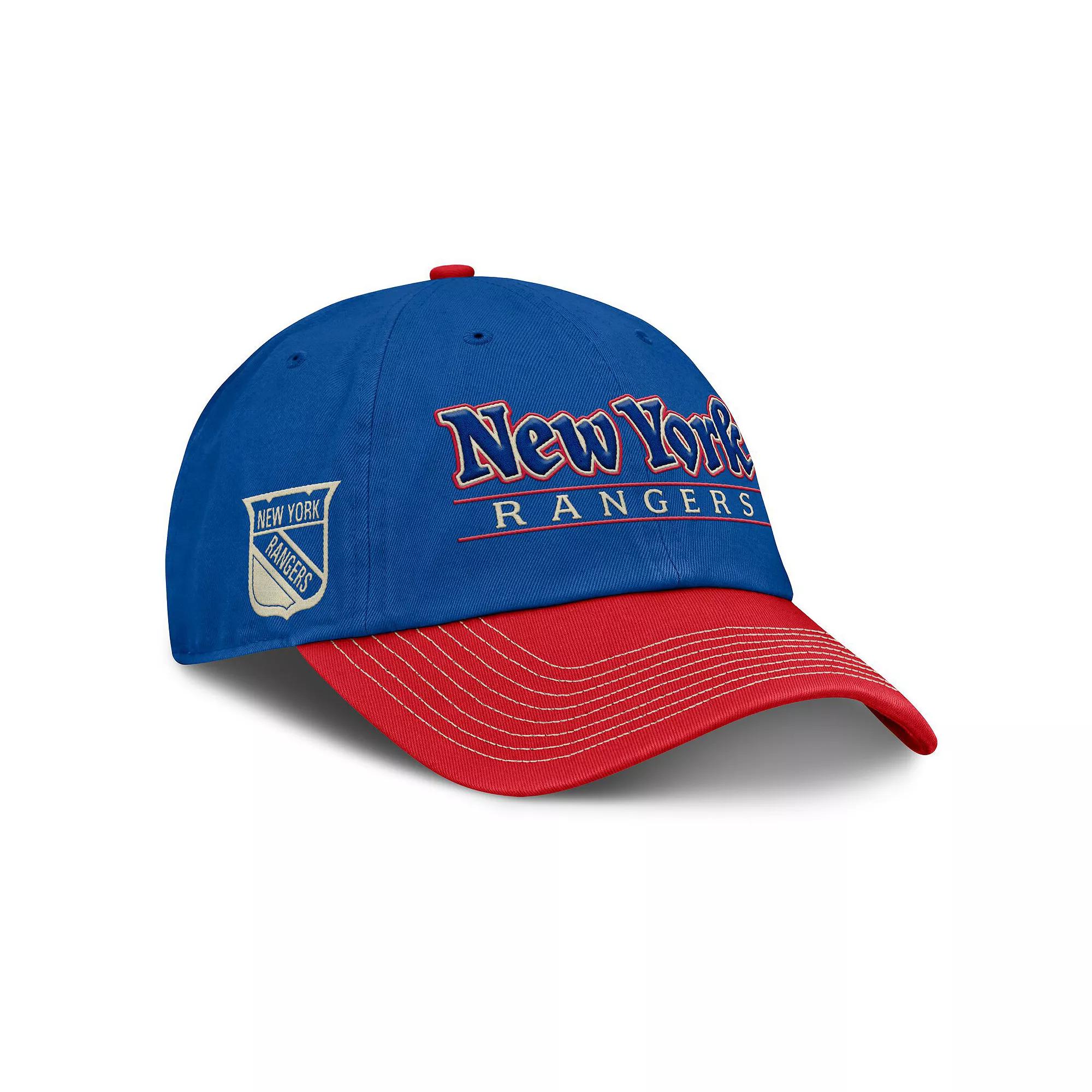 Men's Fanatics Blue/Red New York Rangers Heritage Home Ice Two-Tone Adjustable Hat, Ran Blue Product Image