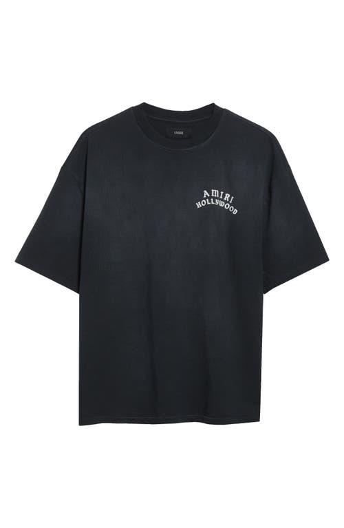 AMIRI Black Crewneck T-shirt With Logo Lettering On Front And Rear Product Image
